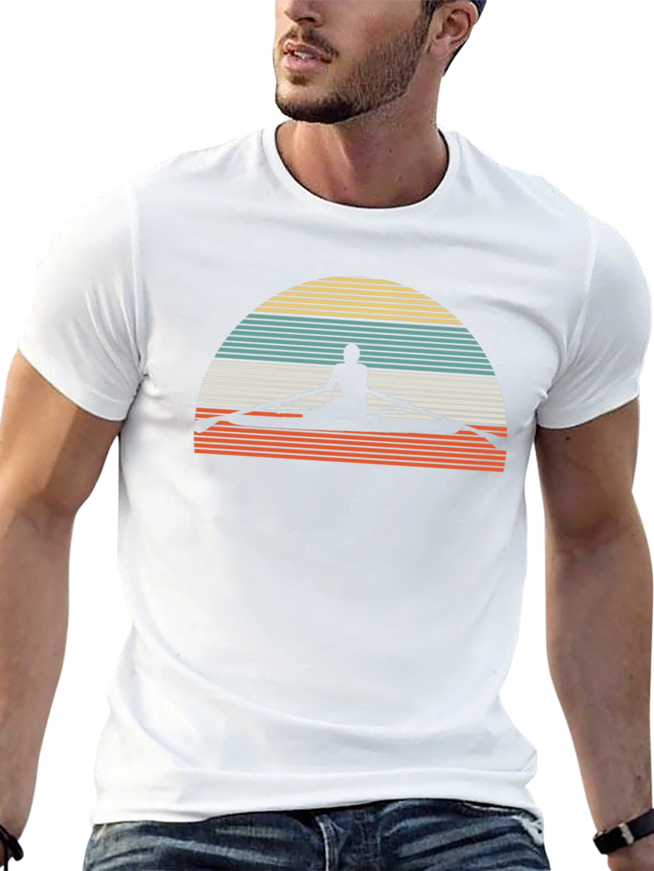 Rowing Silhouette Retro T-Shirt