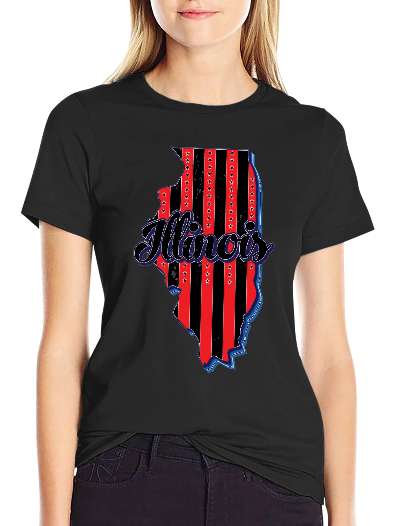 Illinois State Pride T-Shirt - Patriotic Design