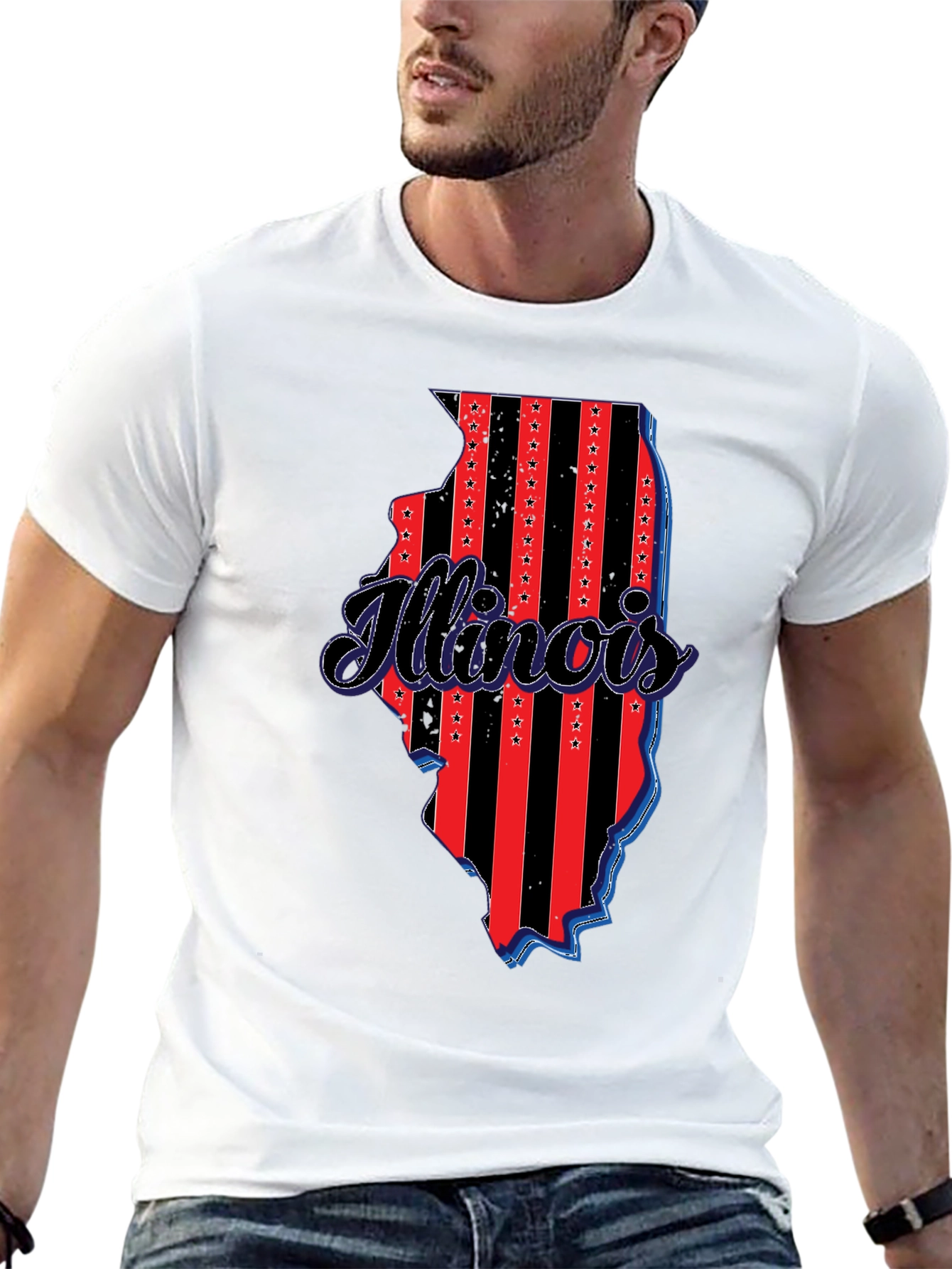 Illinois State Pride T-Shirt - Patriotic Design
