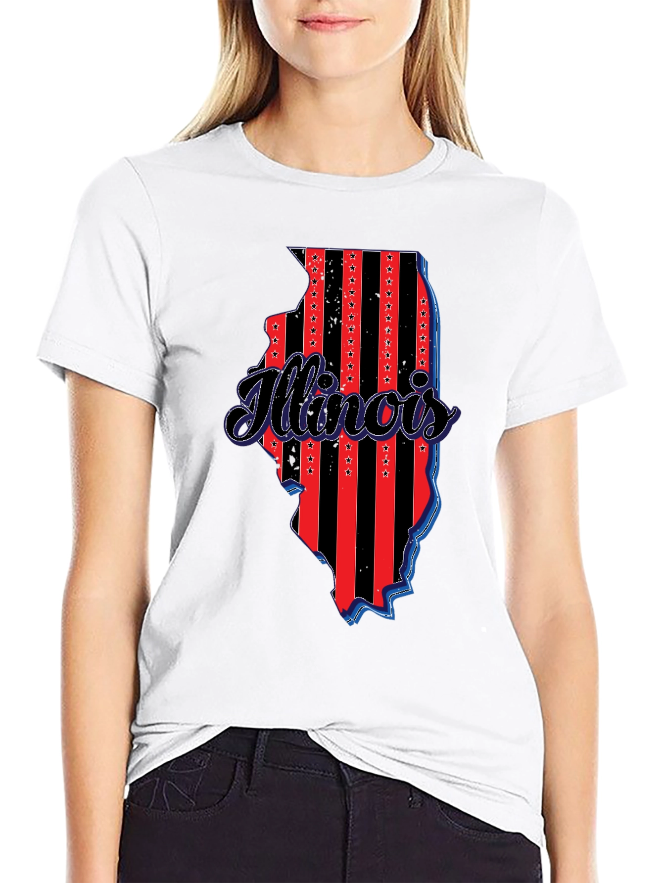 Illinois State Pride T-Shirt - Patriotic Design