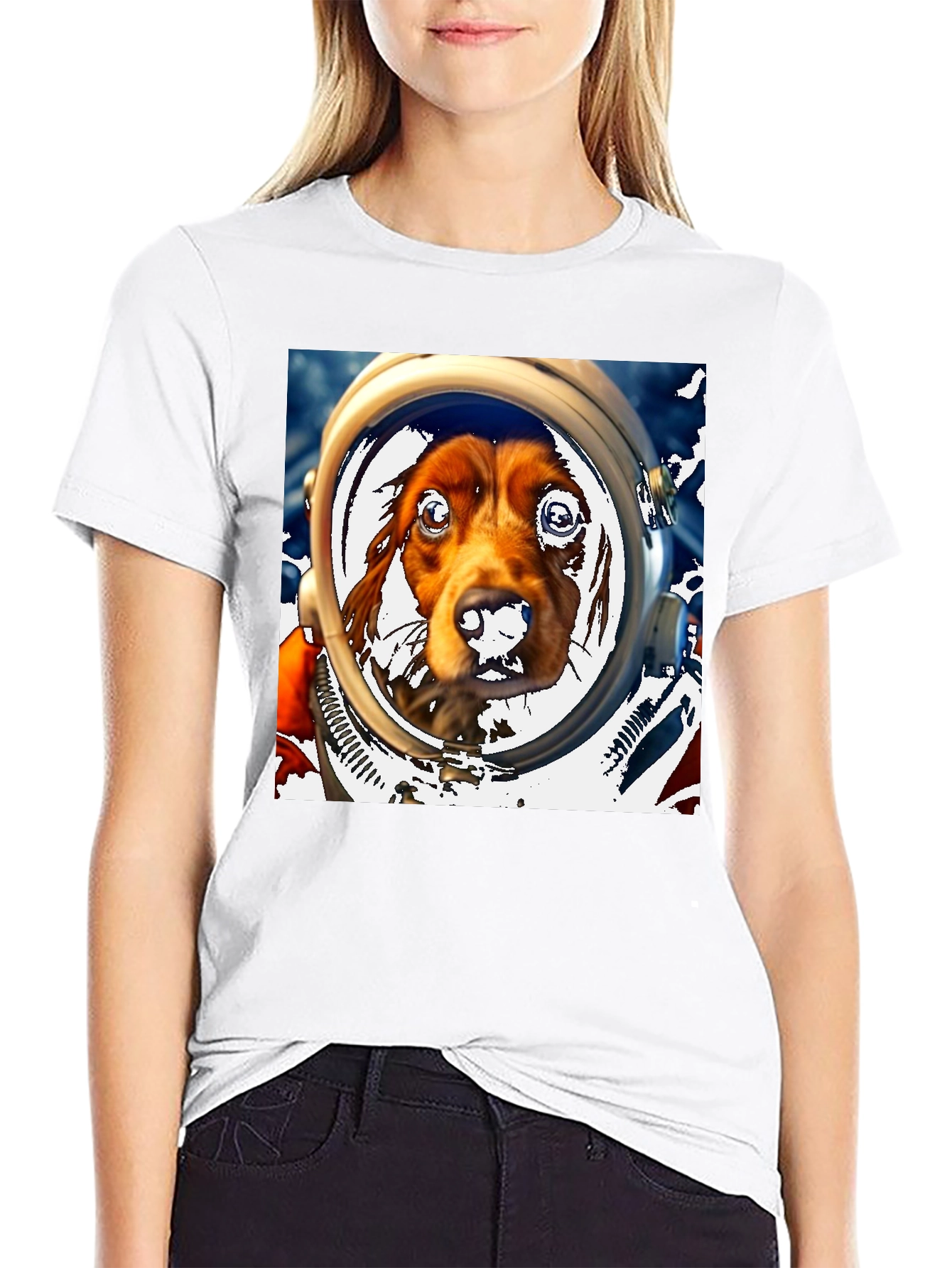 Dog Astronaut Graphic Tee - Space Dog Lover T-Shirt