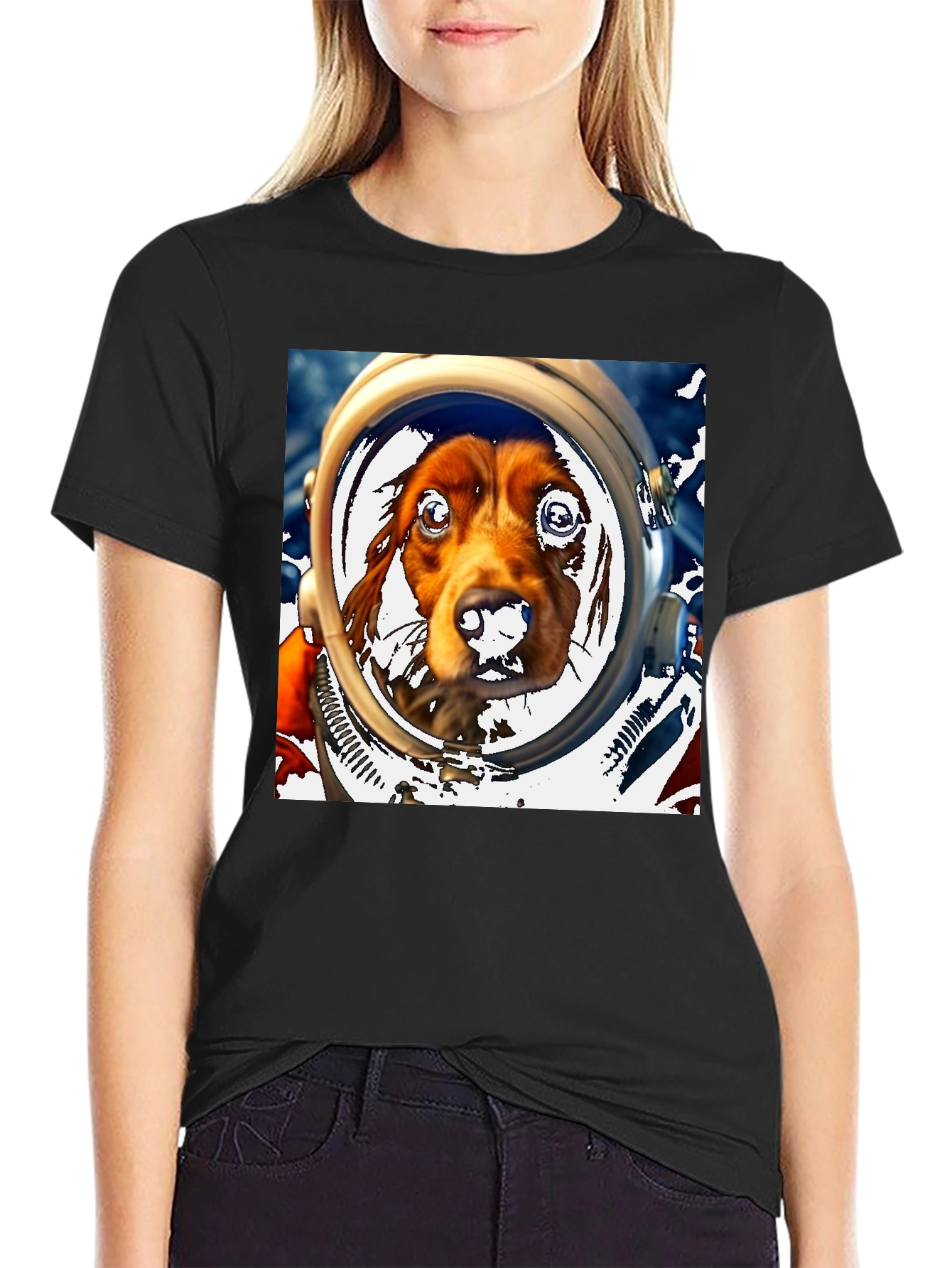 Dog Astronaut Graphic Tee - Space Dog Lover T-Shirt