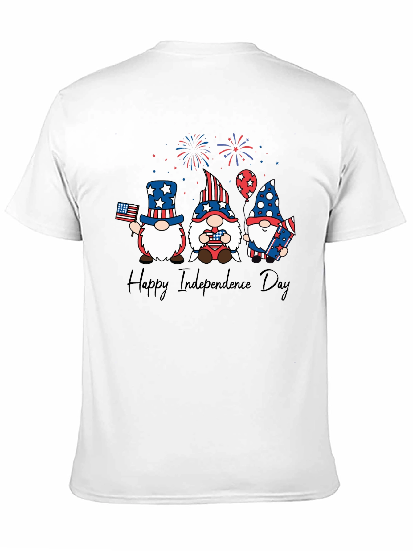 Patriotic Gnome Independence Day Black T-Shirt