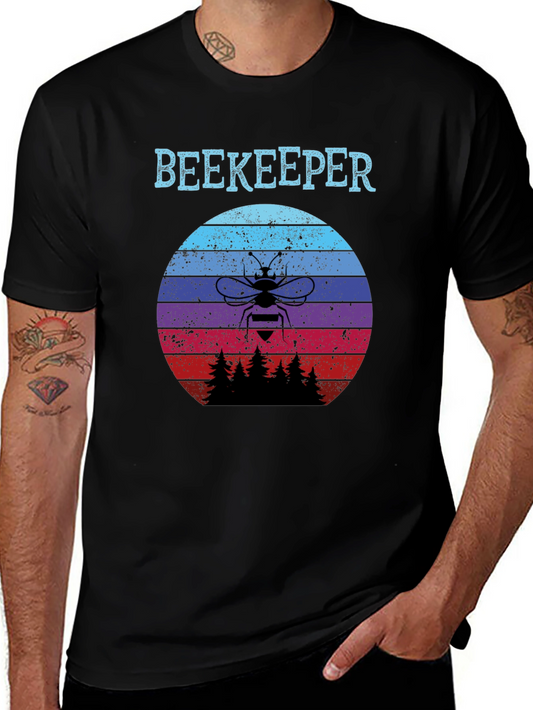Beekeeper Sunset T-Shirt - Retro Bee Keeper Tee