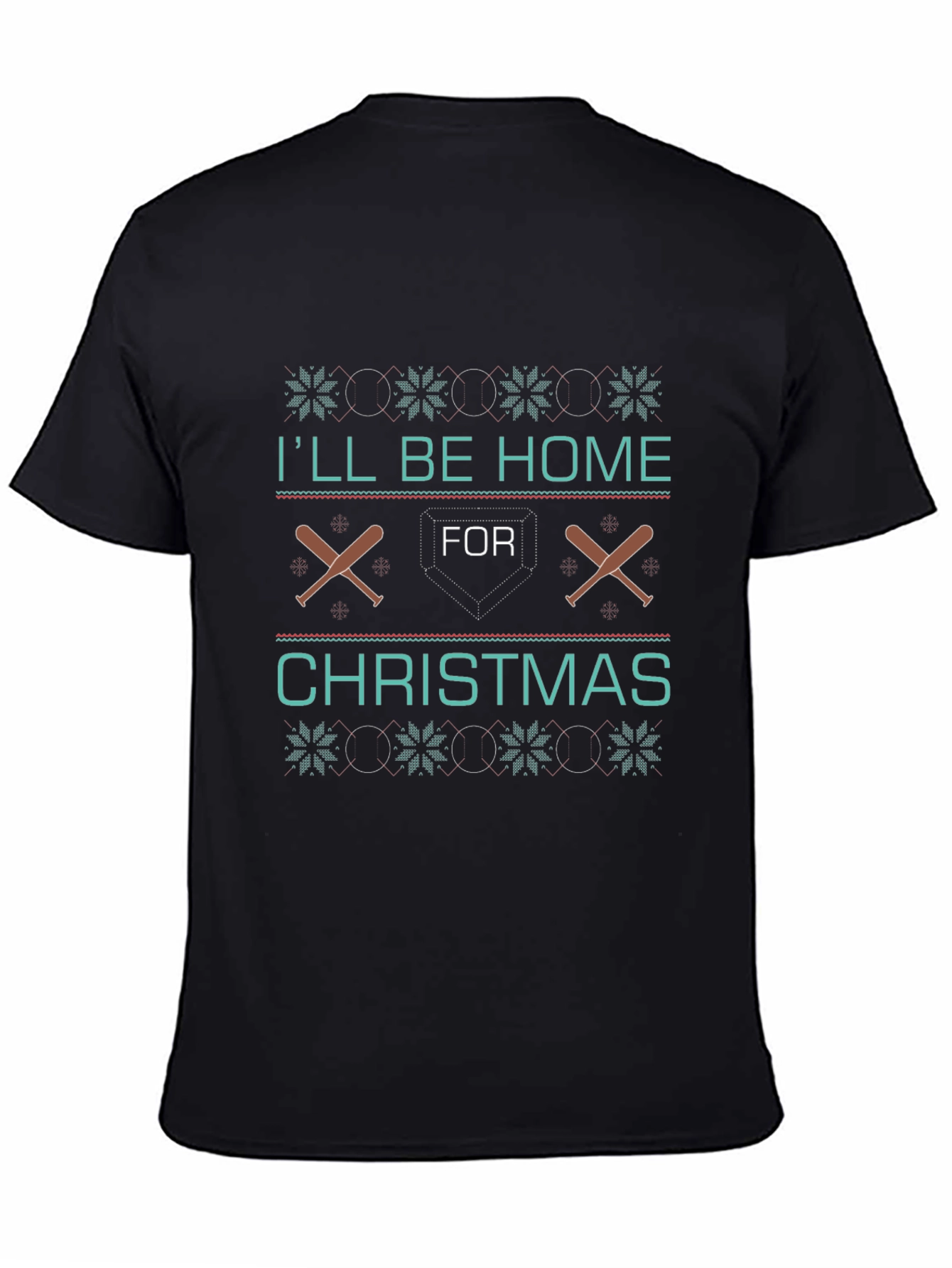 Ill Be Home For Christmas Baseball T-Shirt