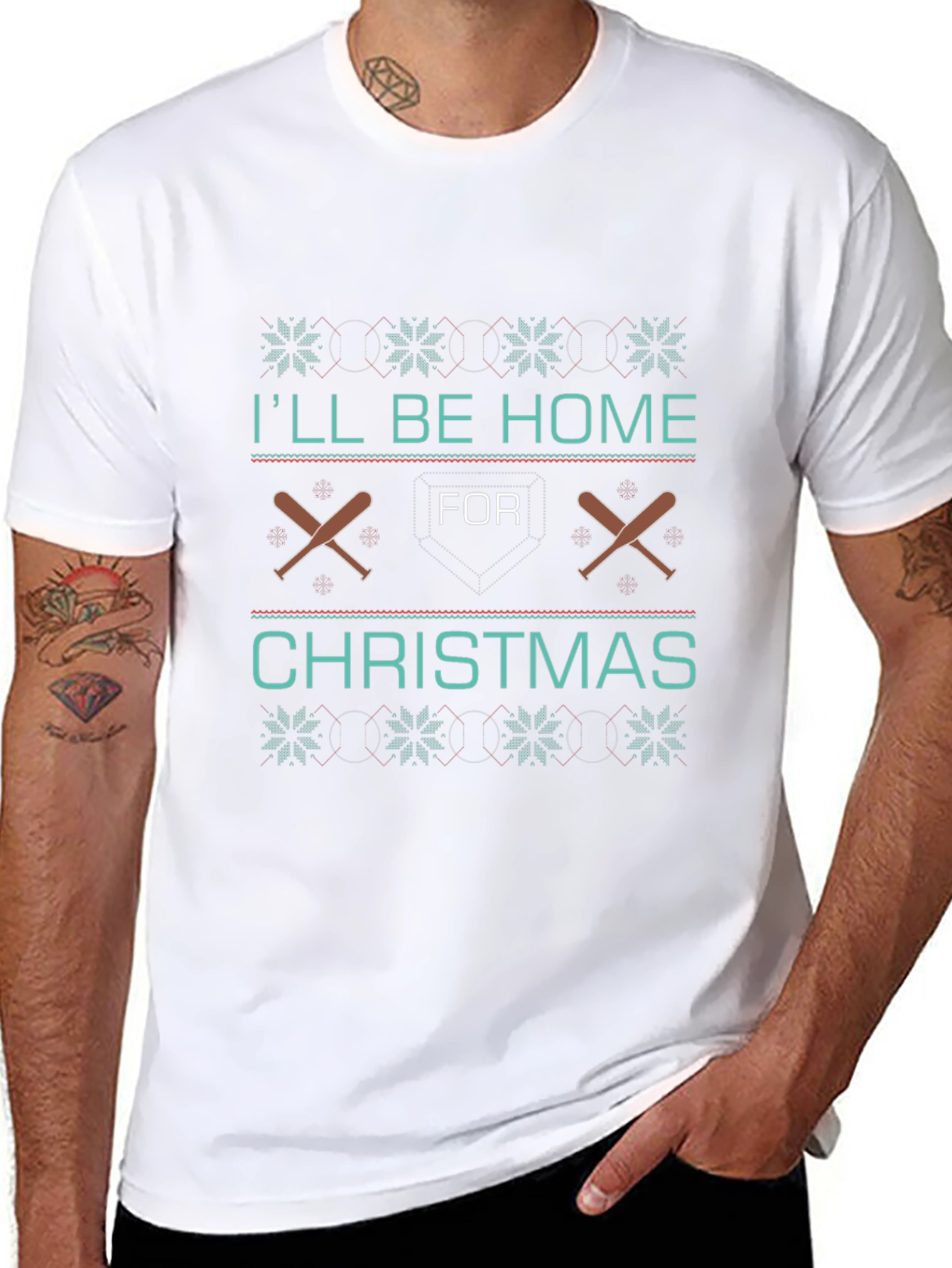 Ill Be Home For Christmas Baseball T-Shirt