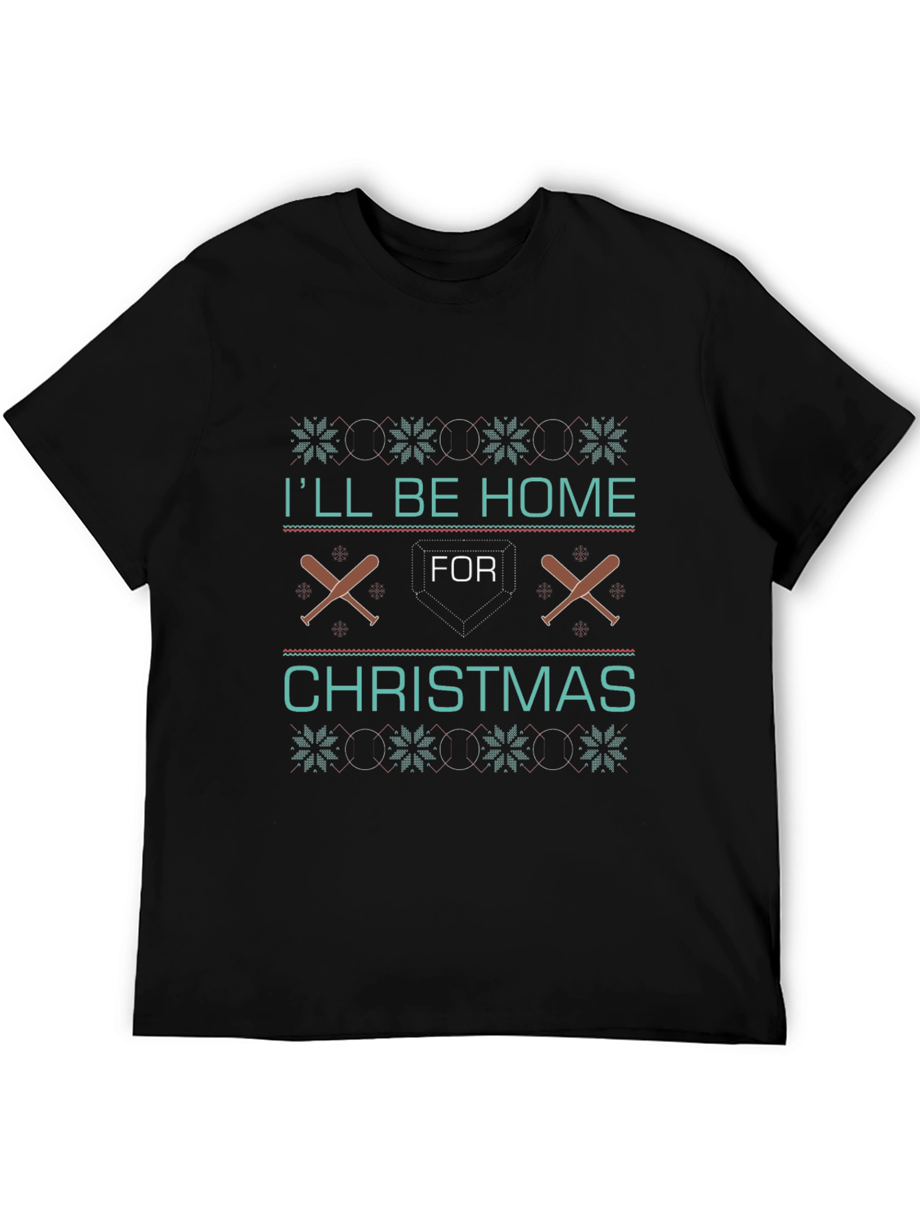Ill Be Home For Christmas Baseball T-Shirt