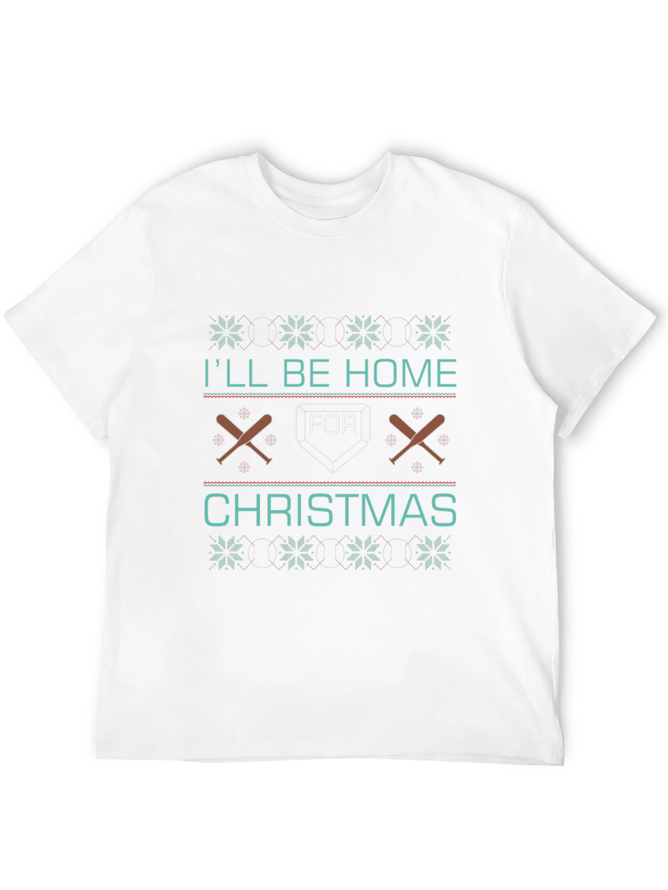 Ill Be Home For Christmas Baseball T-Shirt