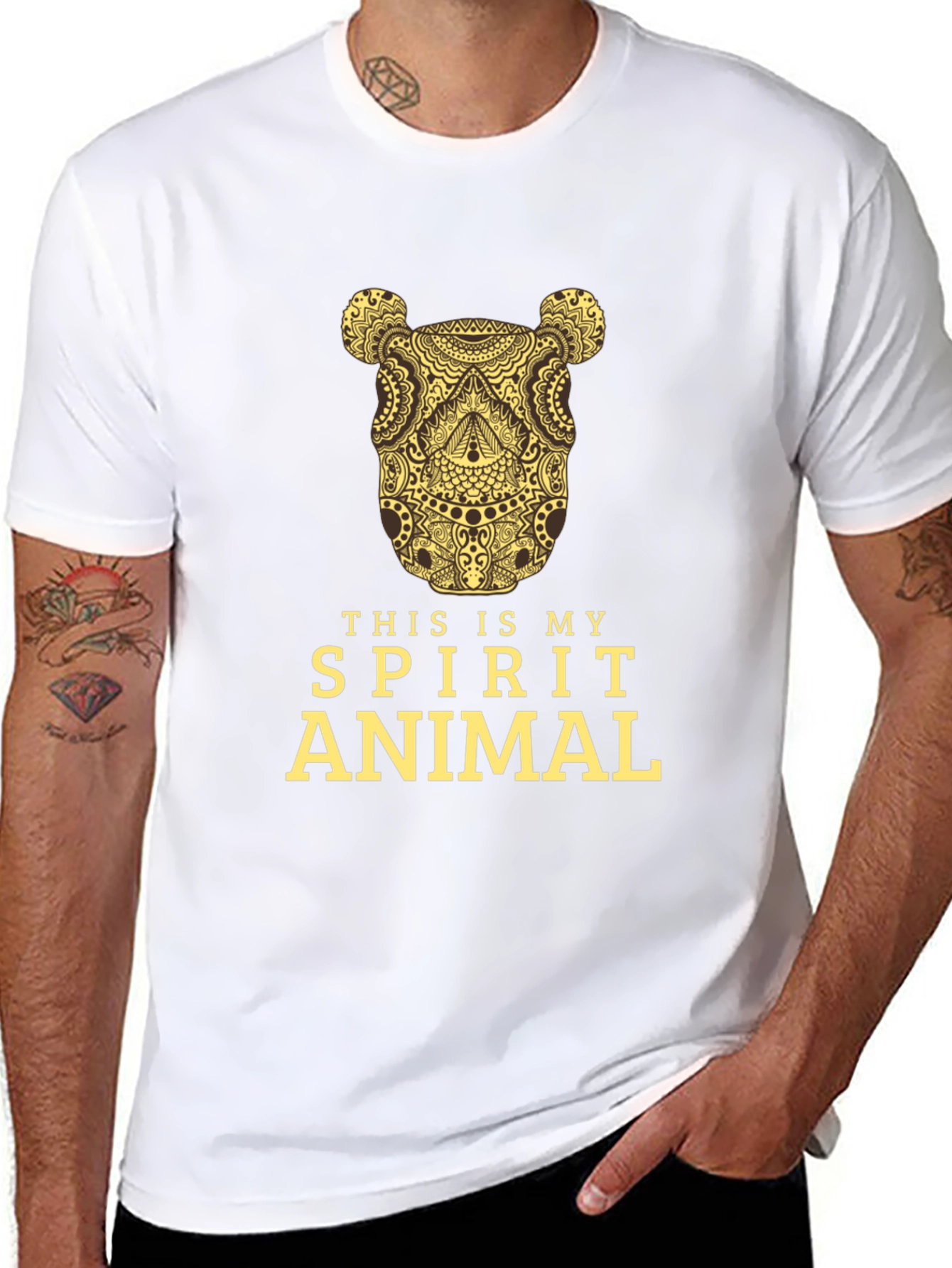 Spirit Animal Graphic Tee - Black Cotton T-Shirt