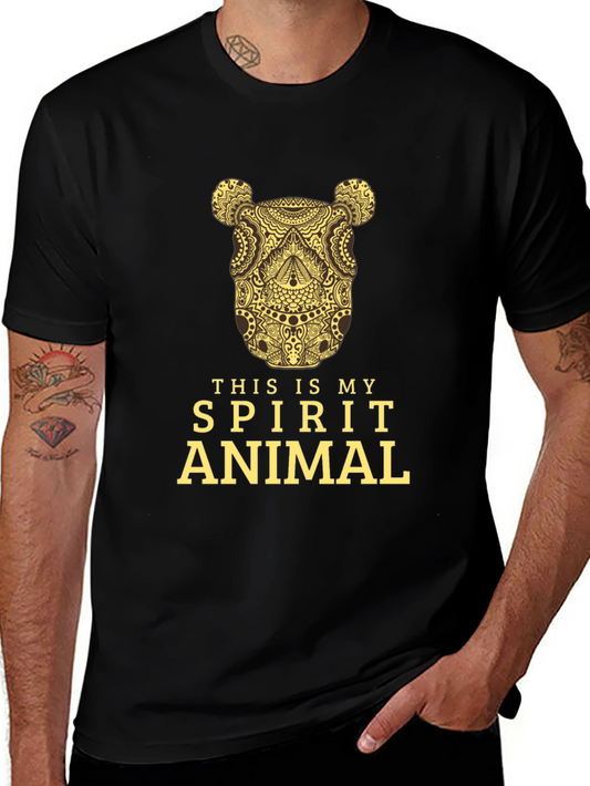 Spirit Animal Graphic Tee - Black Cotton T-Shirt