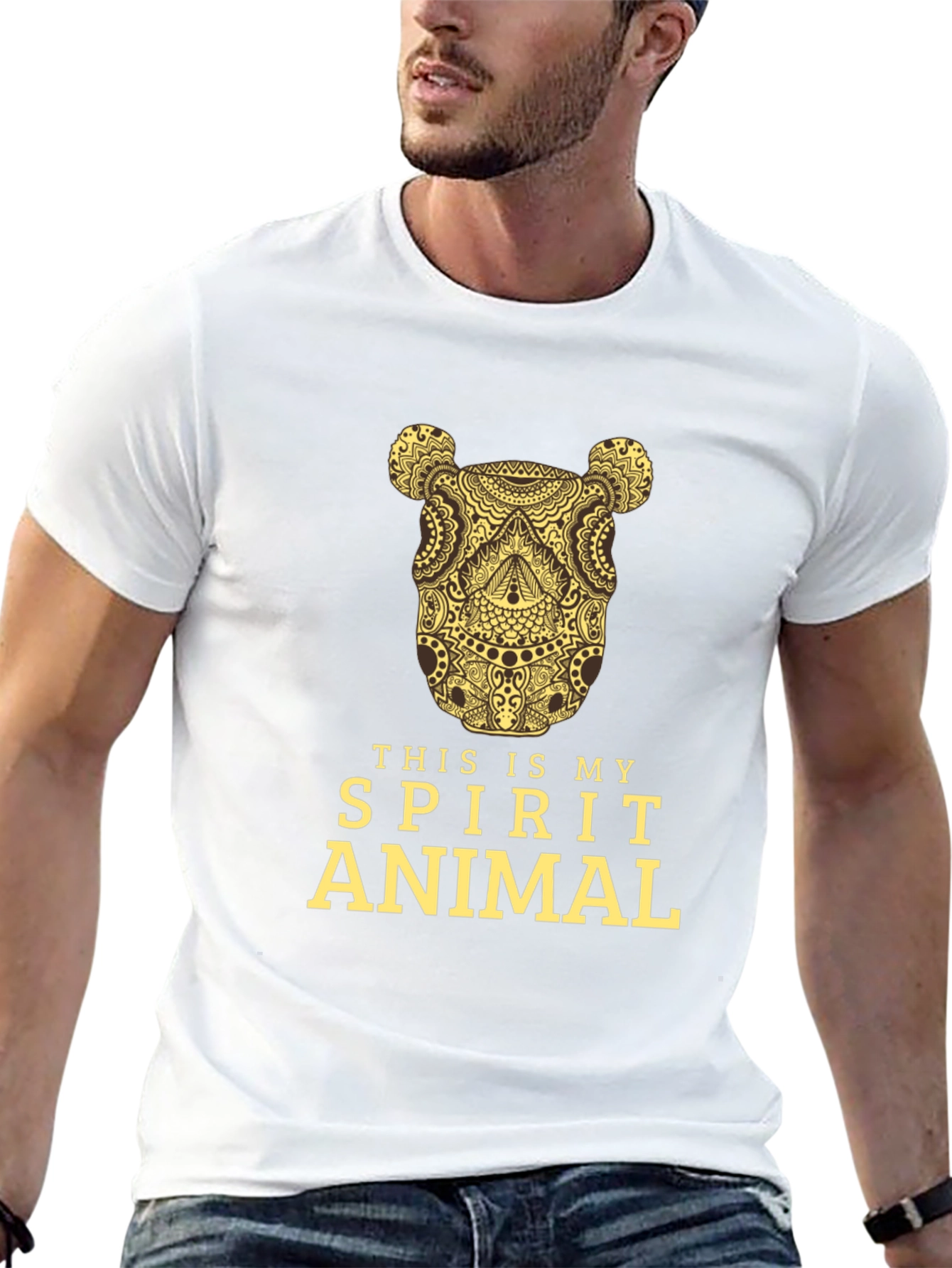 Spirit Animal Graphic Tee - Black Cotton T-Shirt