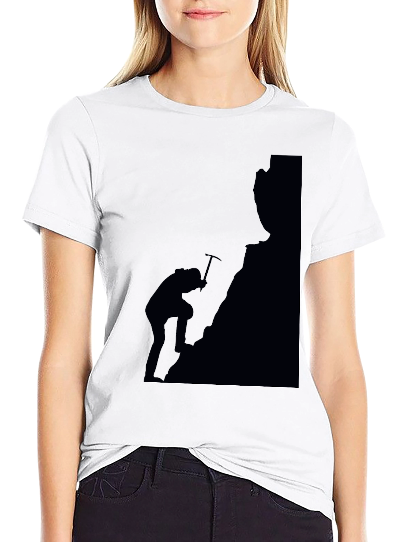 Climber Silhouette Graphic T-Shirt - Black