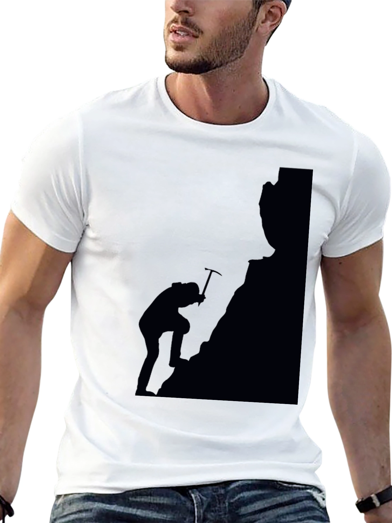 Climber Silhouette Graphic T-Shirt - Black
