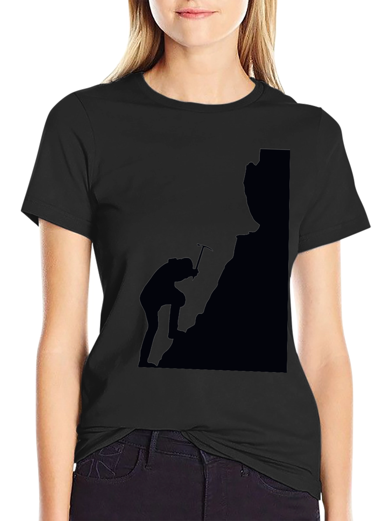 Climber Silhouette Graphic T-Shirt - Black