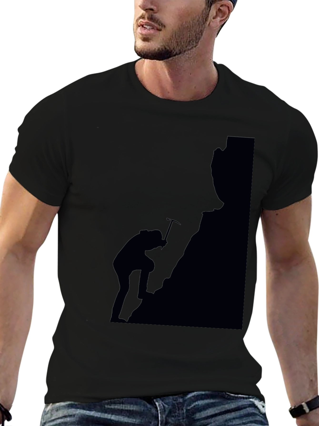 Climber Silhouette Graphic T-Shirt - Black
