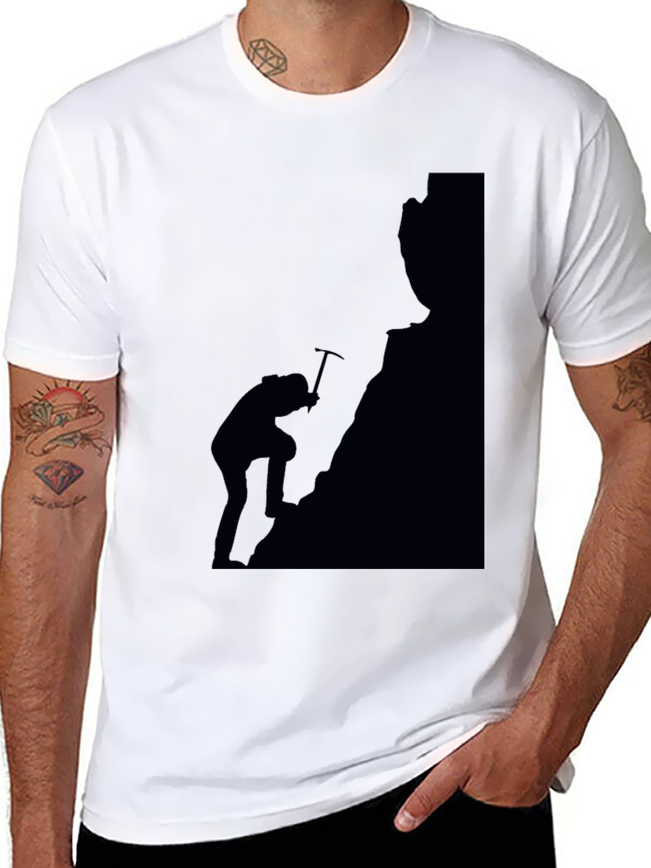 Climber Silhouette Graphic T-Shirt - Black