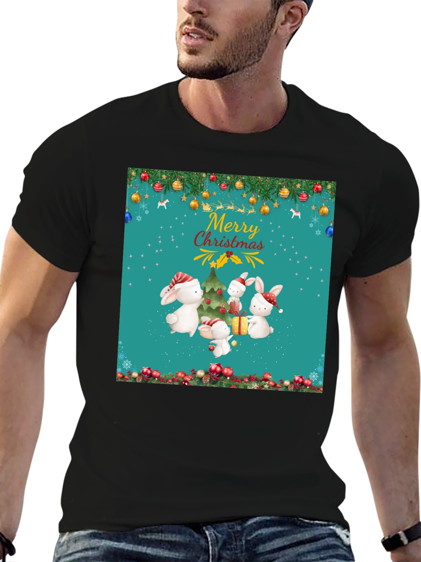 Merry Christmas Rabbit Tee