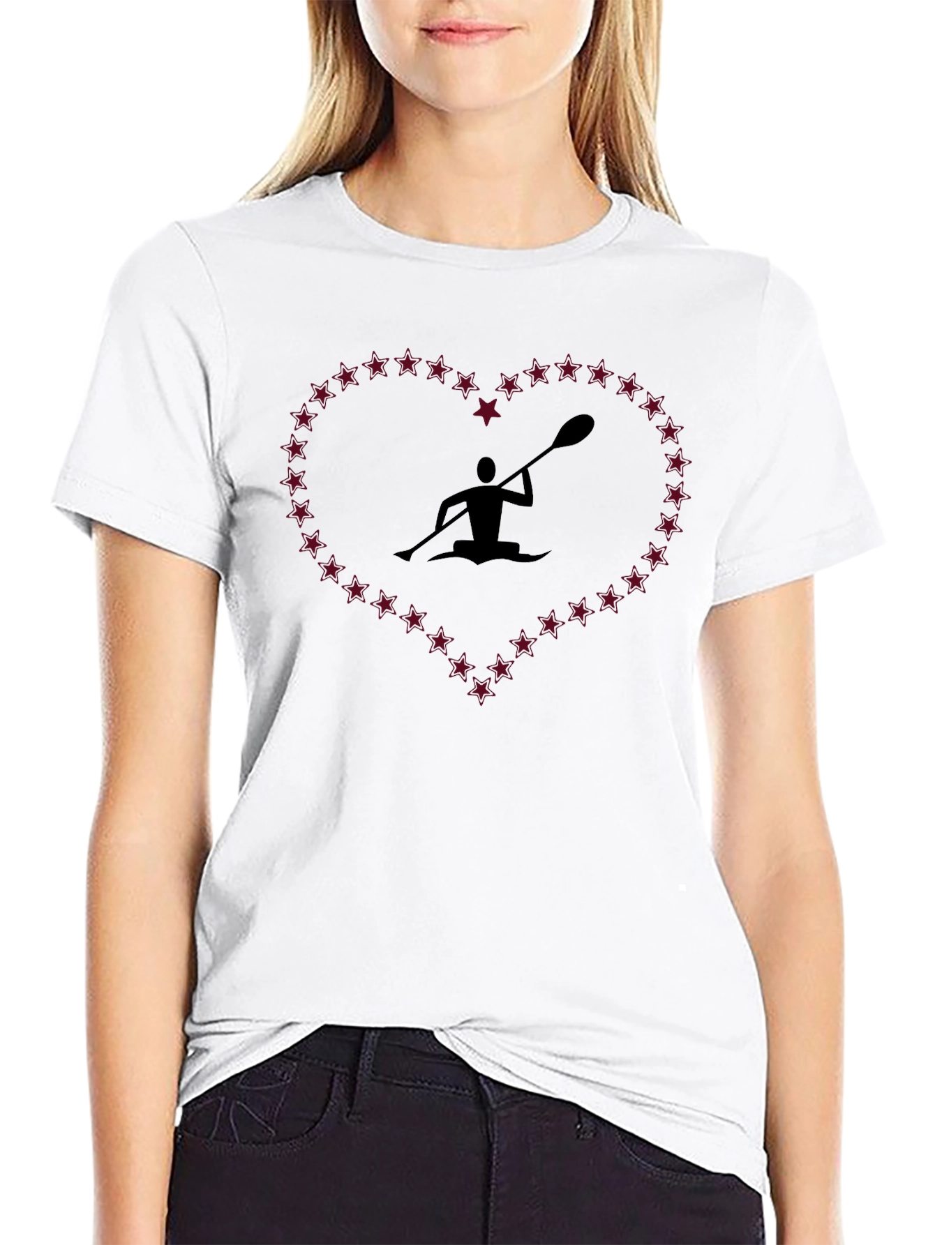 Kayaking Heart Star Tee - Paddle Lovers Shirt