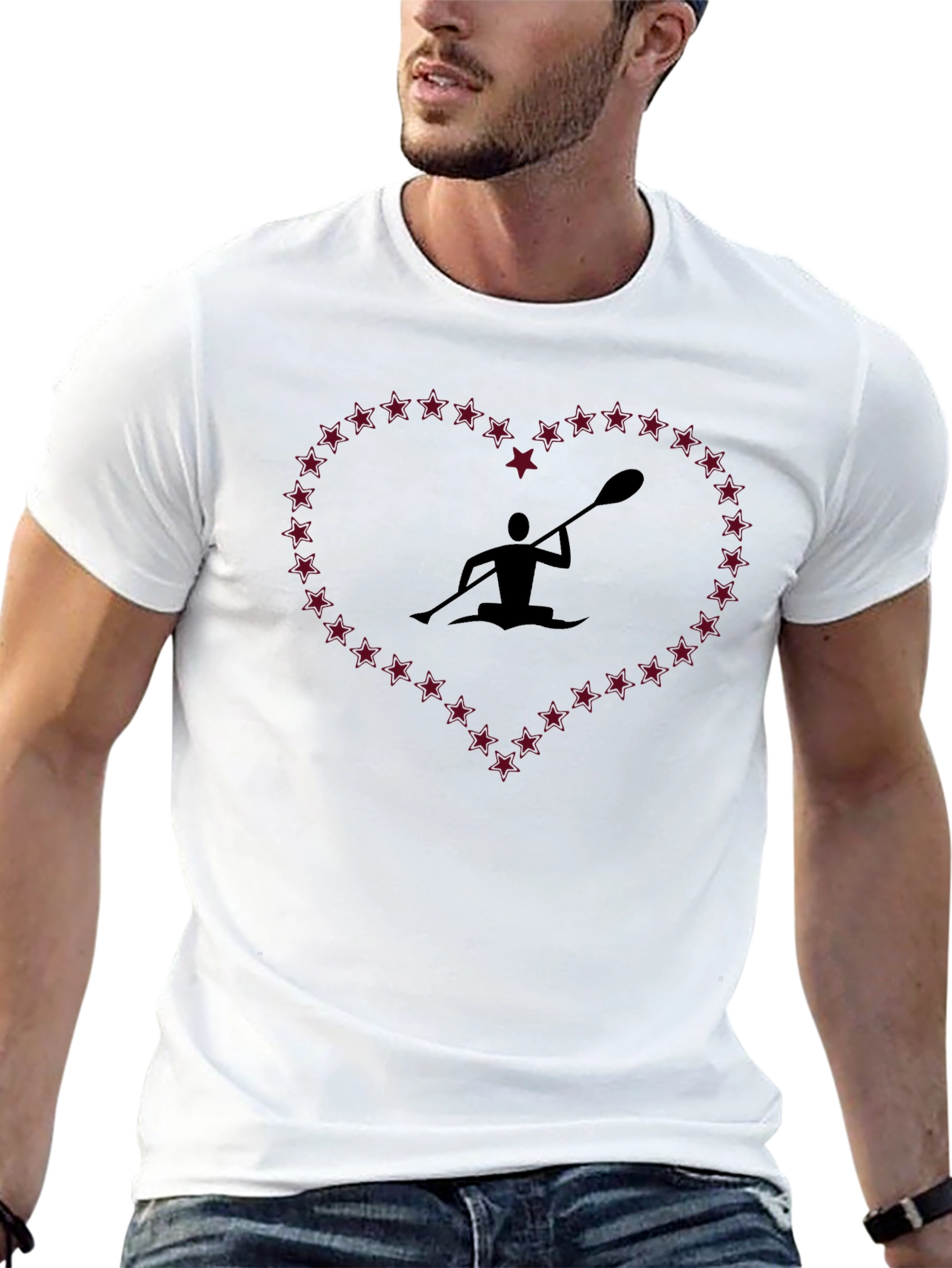 Kayaking Heart Star Tee - Paddle Lovers Shirt