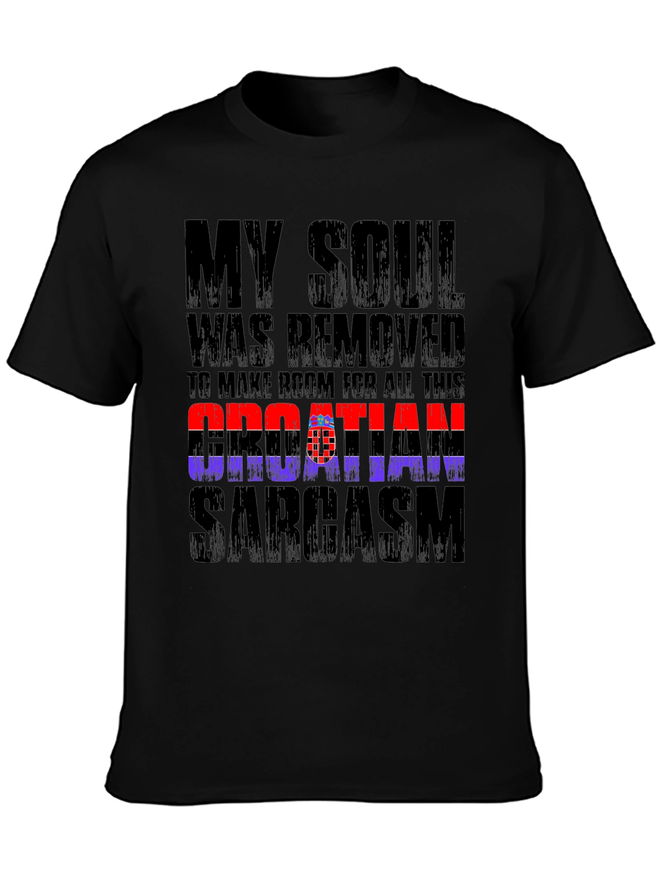 Croatian Sarcasm Graphic Tee - Black