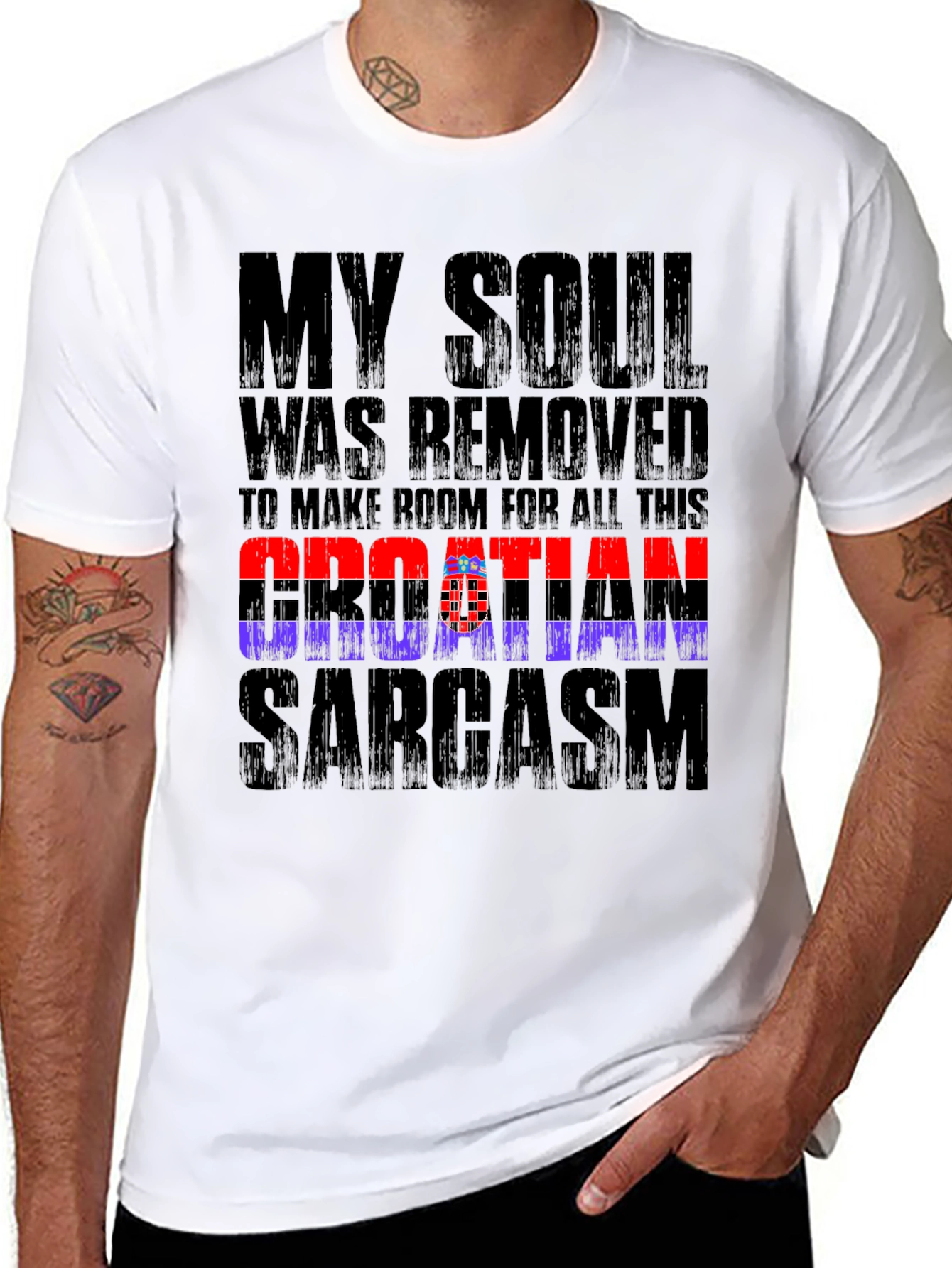 Croatian Sarcasm Graphic Tee - Black