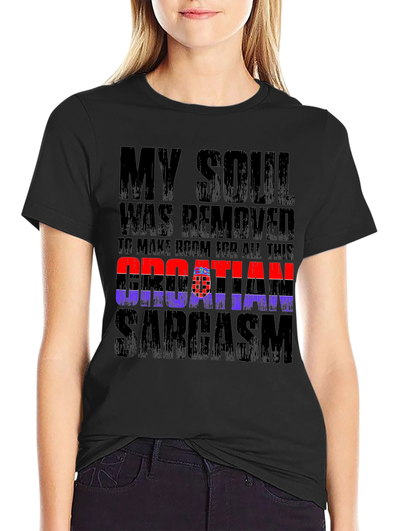 Croatian Sarcasm Graphic Tee - Black