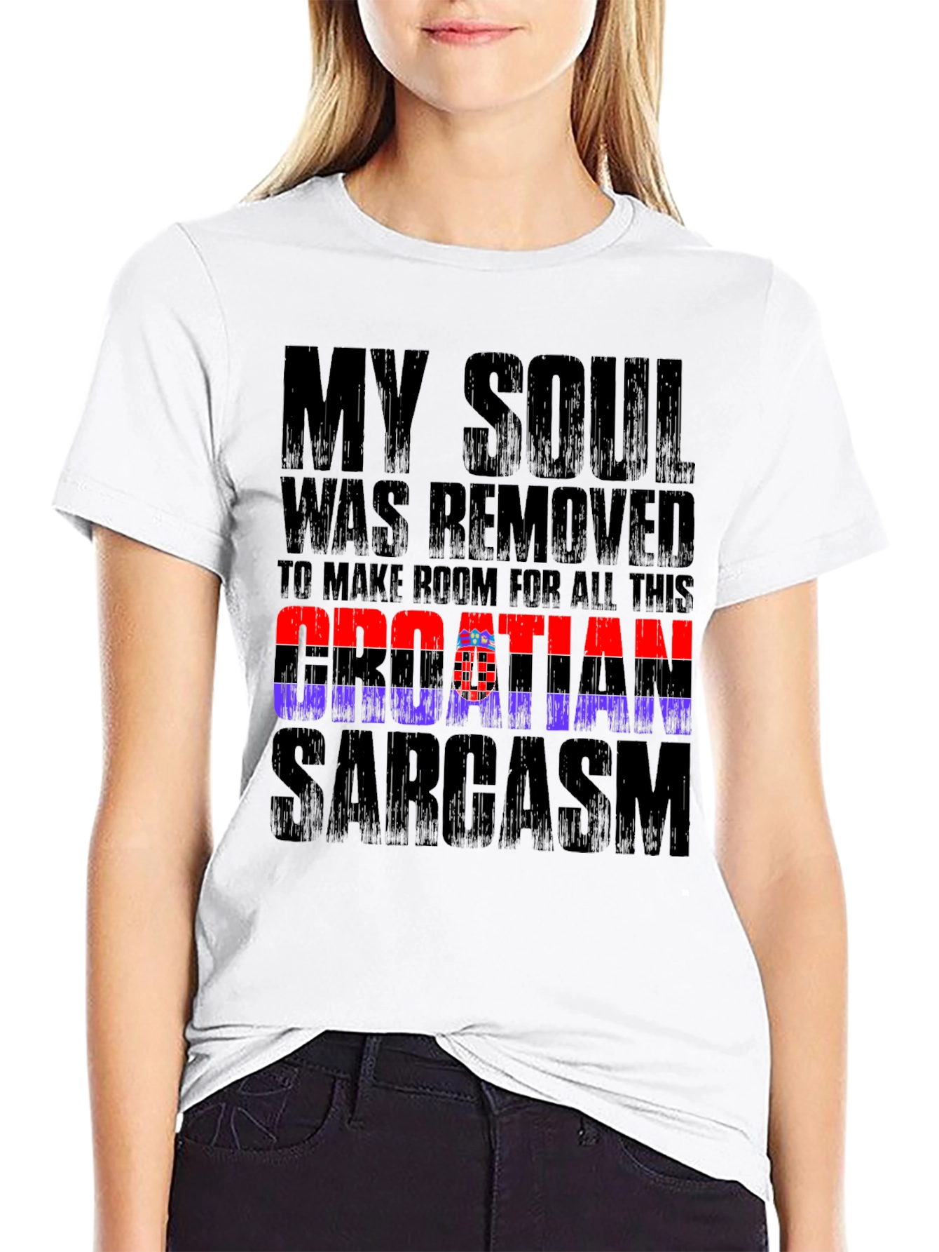 Croatian Sarcasm Graphic Tee - Black