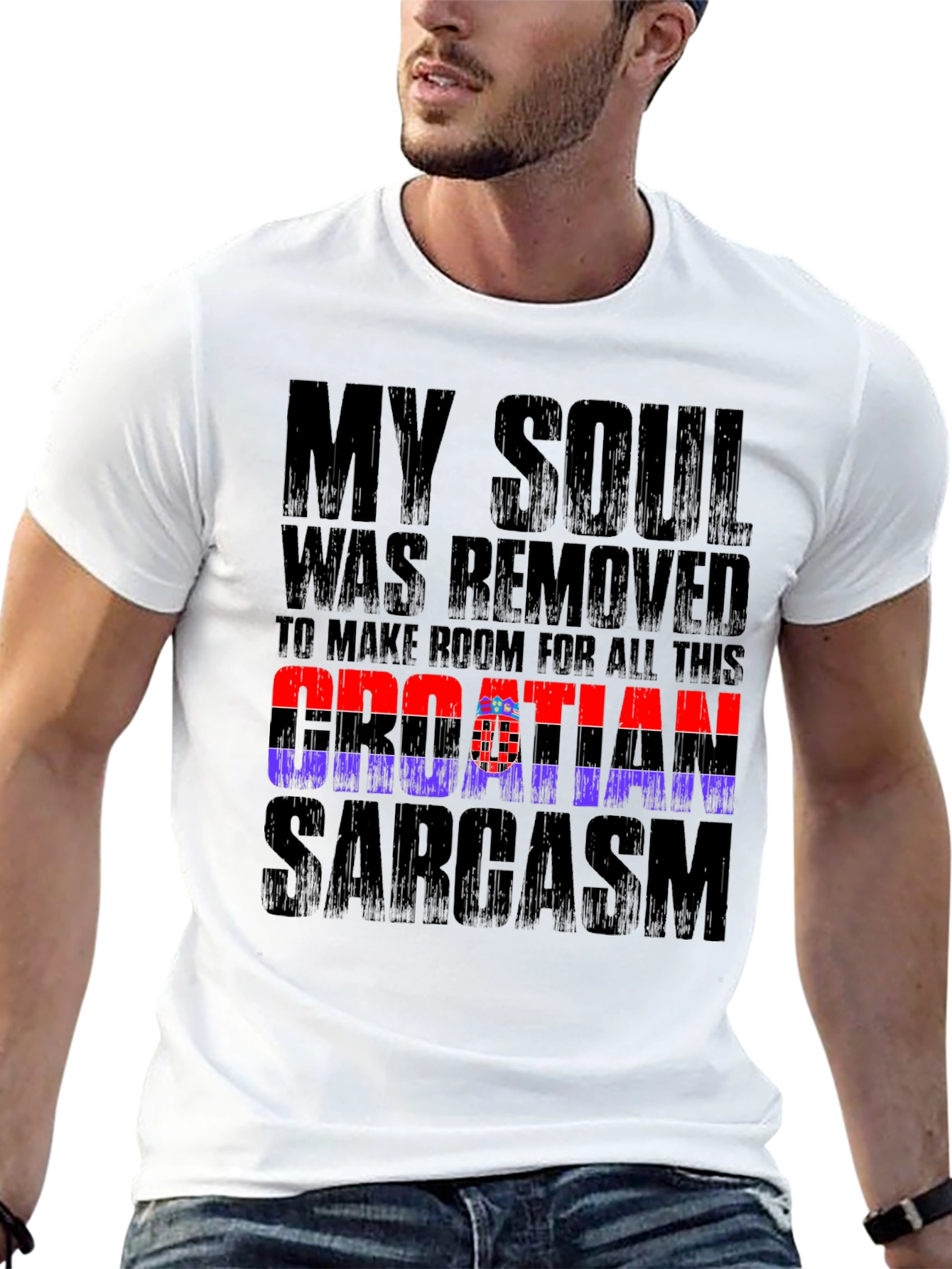 Croatian Sarcasm Graphic Tee - Black