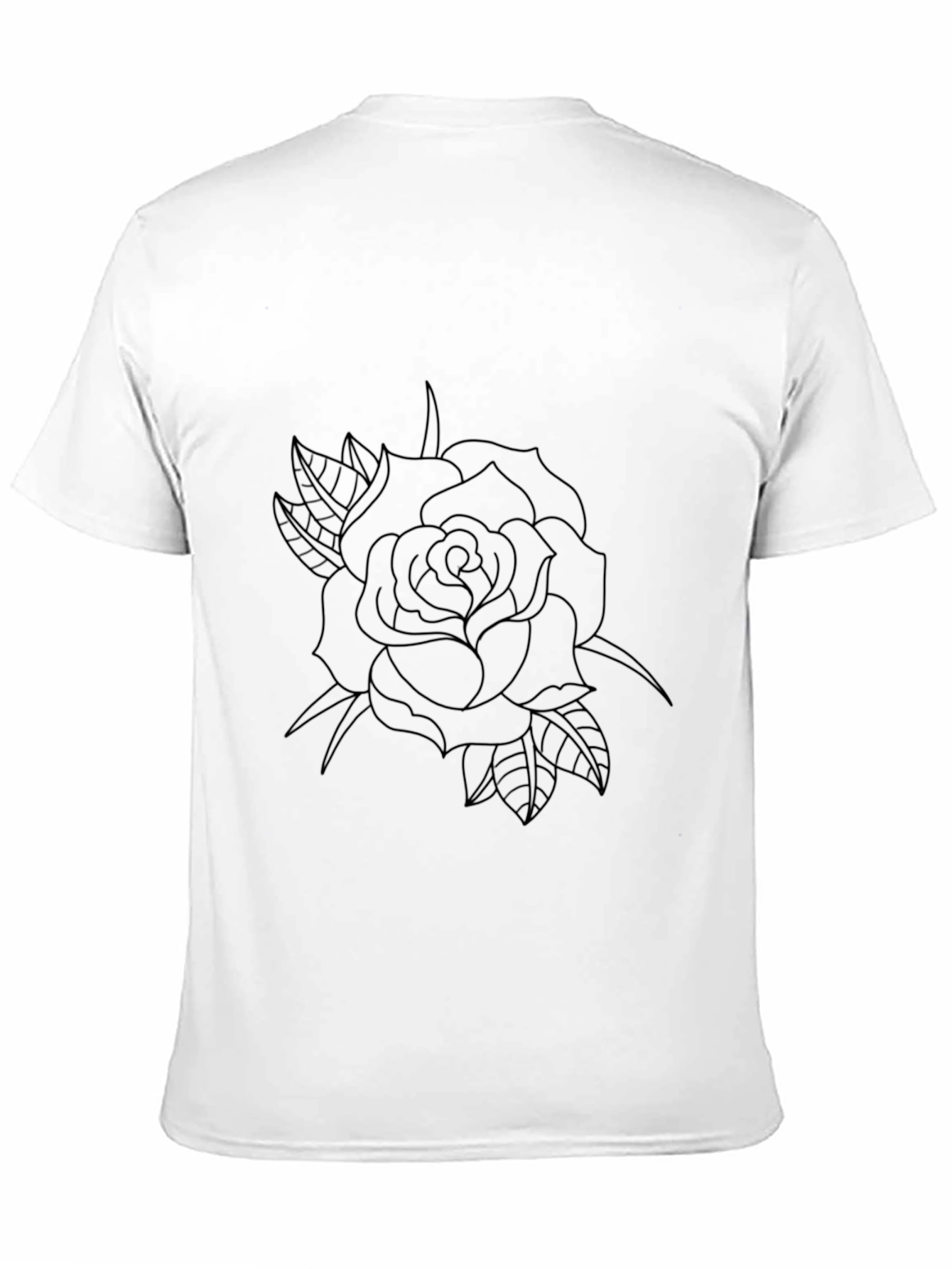 Black Rose Outline Graphic Tee