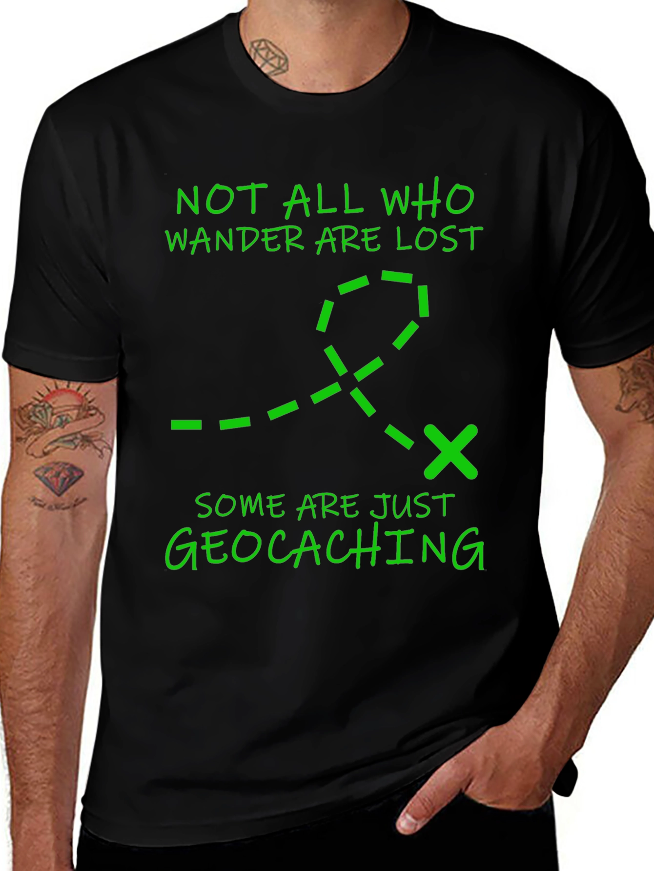 Geocaching Adventure T-Shirt - Not All Who Wander