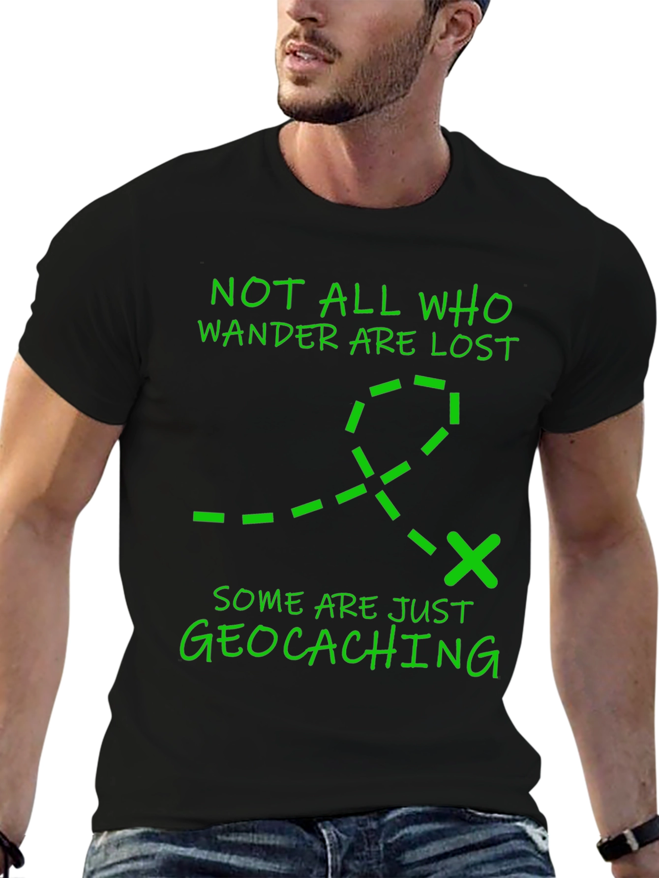 Geocaching Adventure T-Shirt - Not All Who Wander