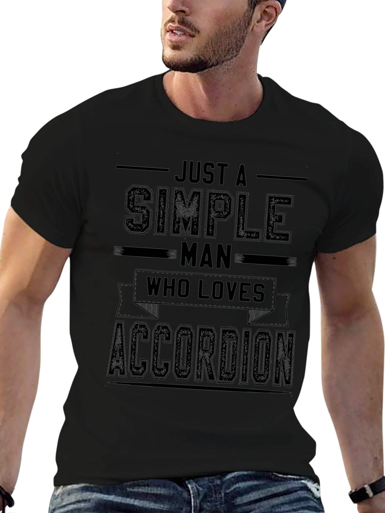 Simple Man Accordion T-Shirt - Black