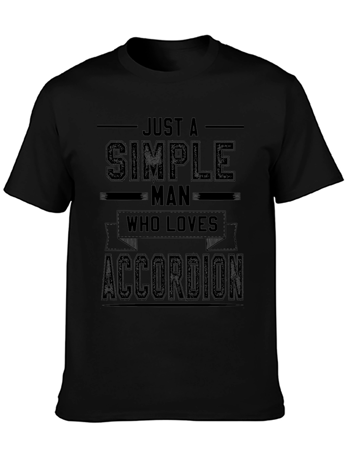 Simple Man Accordion T-Shirt - Black