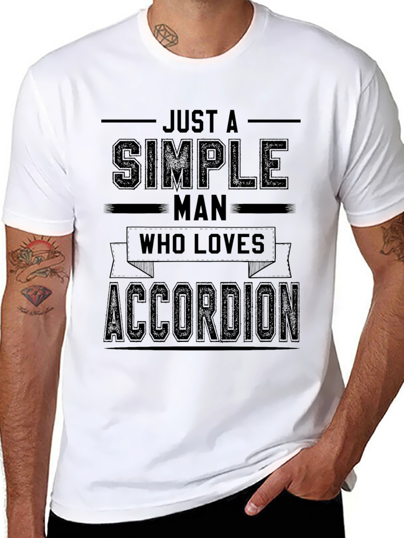 Simple Man Accordion T-Shirt - Black