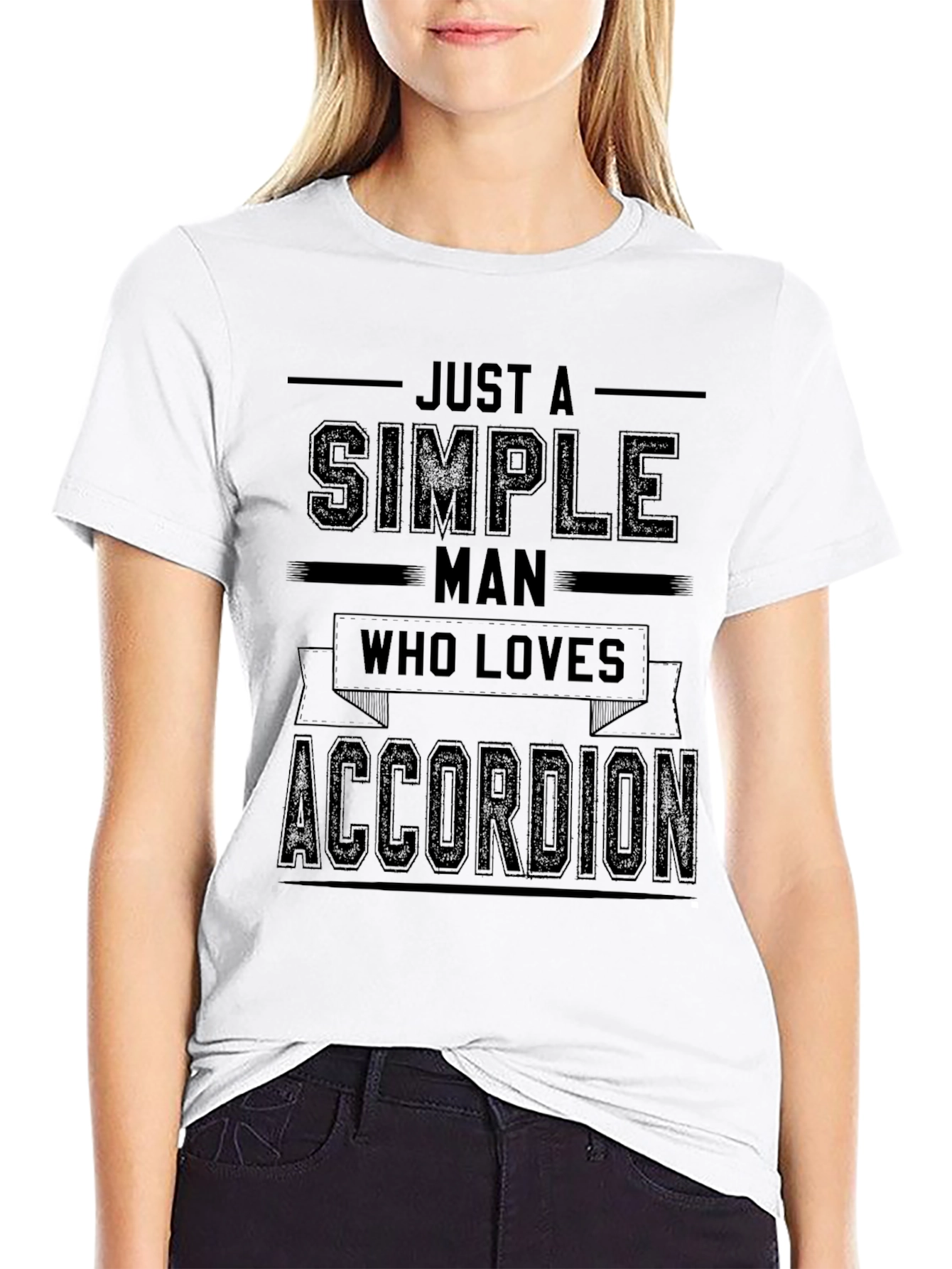 Simple Man Accordion T-Shirt - Black