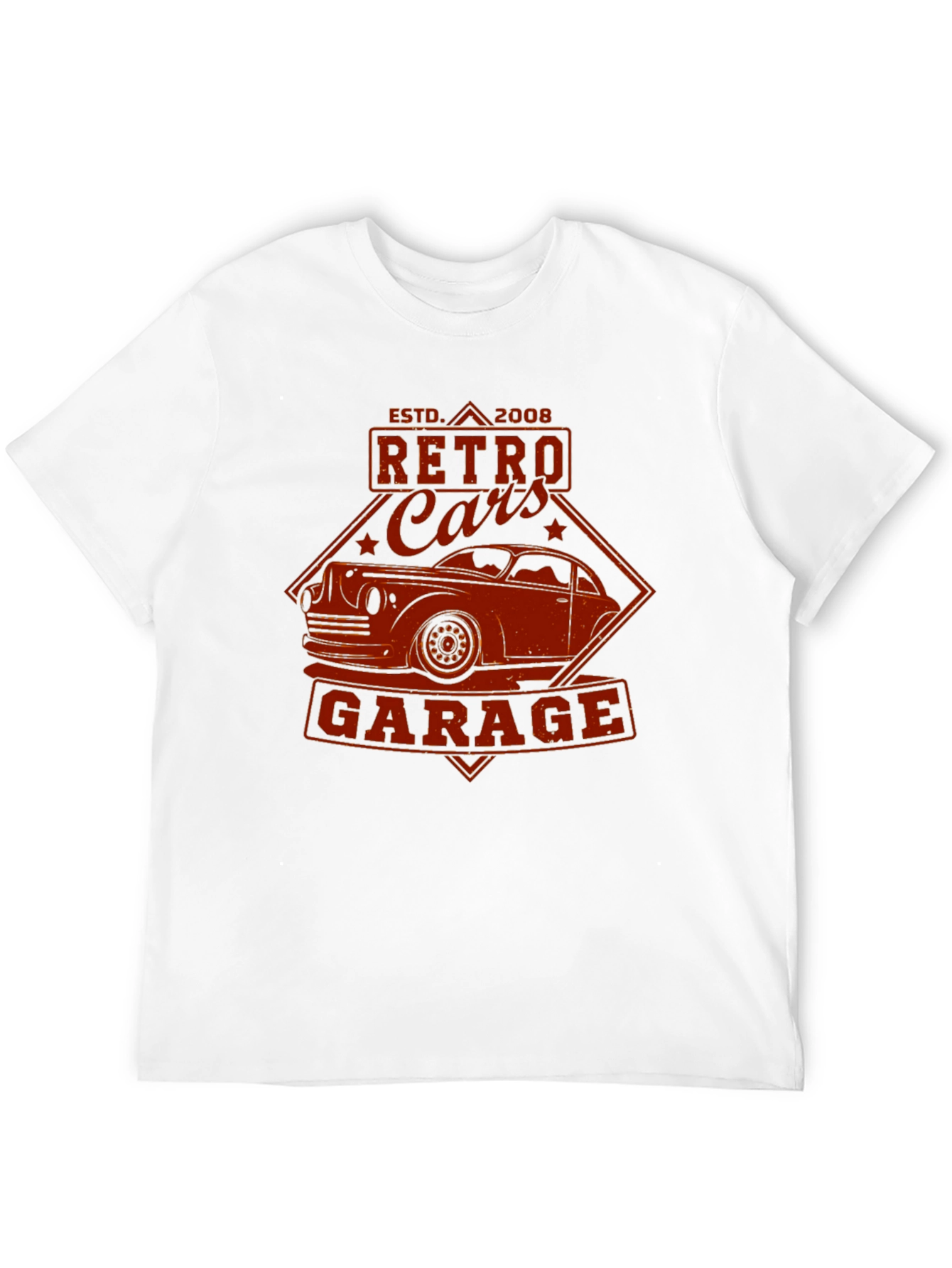 Retro Cars Garage T-Shirt - Classic Car Design