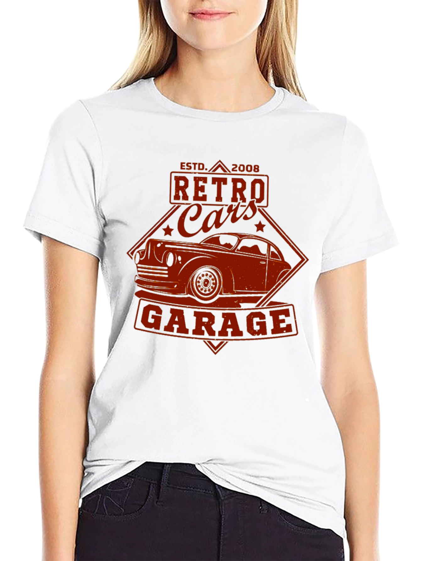 Retro Cars Garage T-Shirt - Classic Car Design