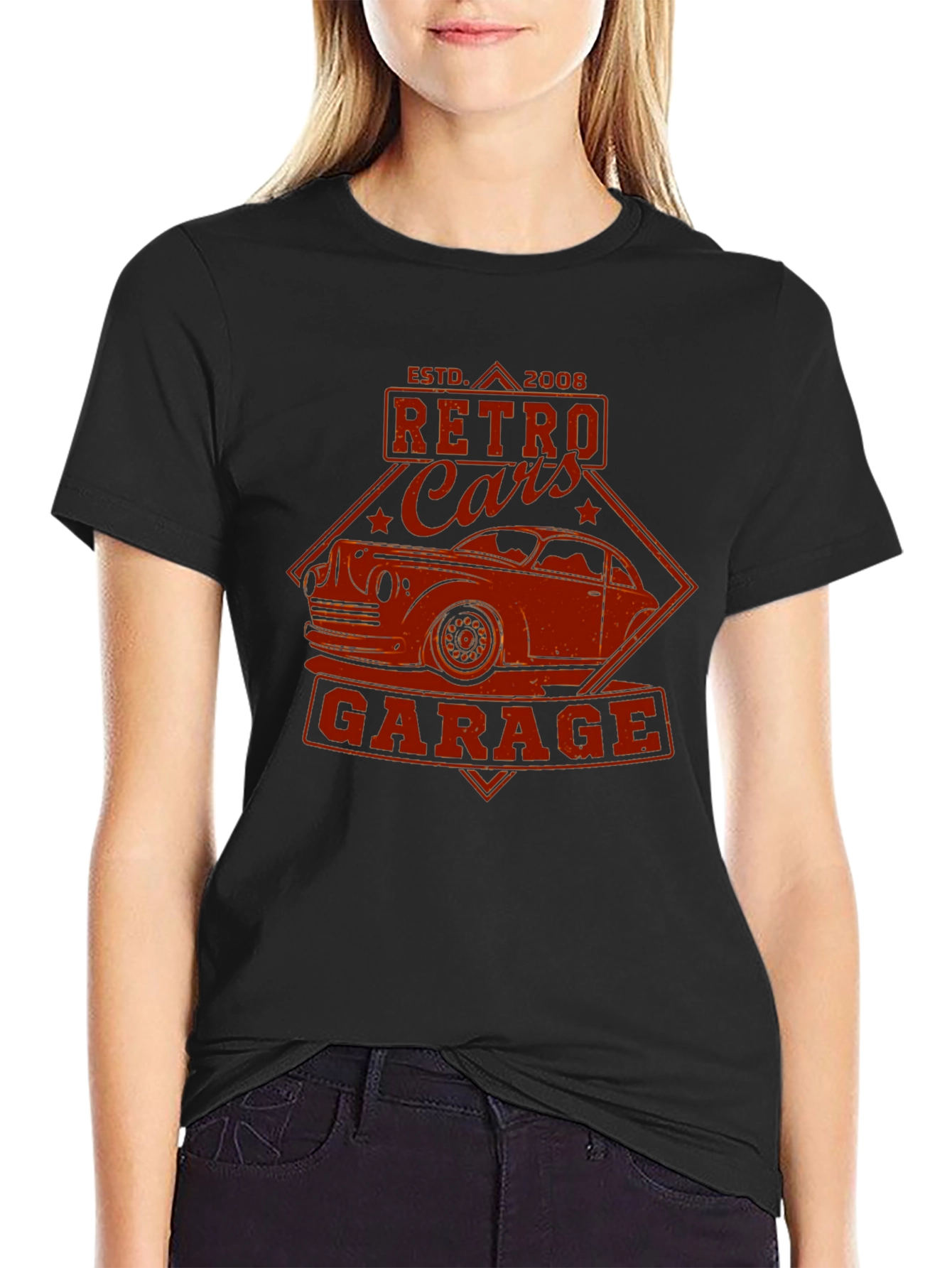 Retro Cars Garage T-Shirt - Classic Car Design