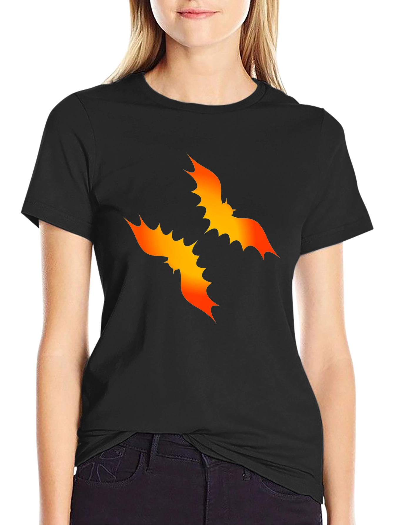 Bat Graphic Black Tee - Halloween Style