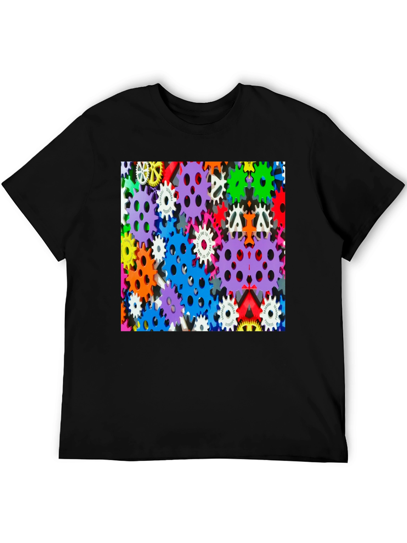 Colorful Gears Graphic T-Shirt
