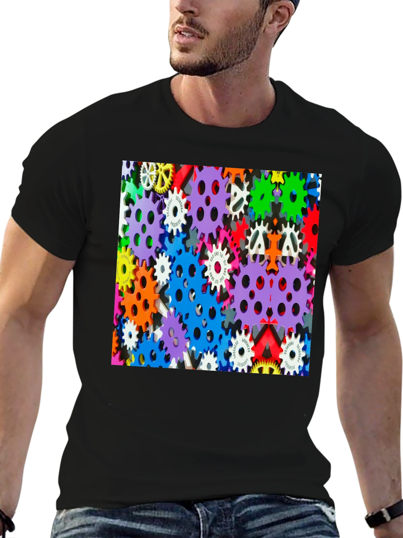 Colorful Gears Graphic T-Shirt