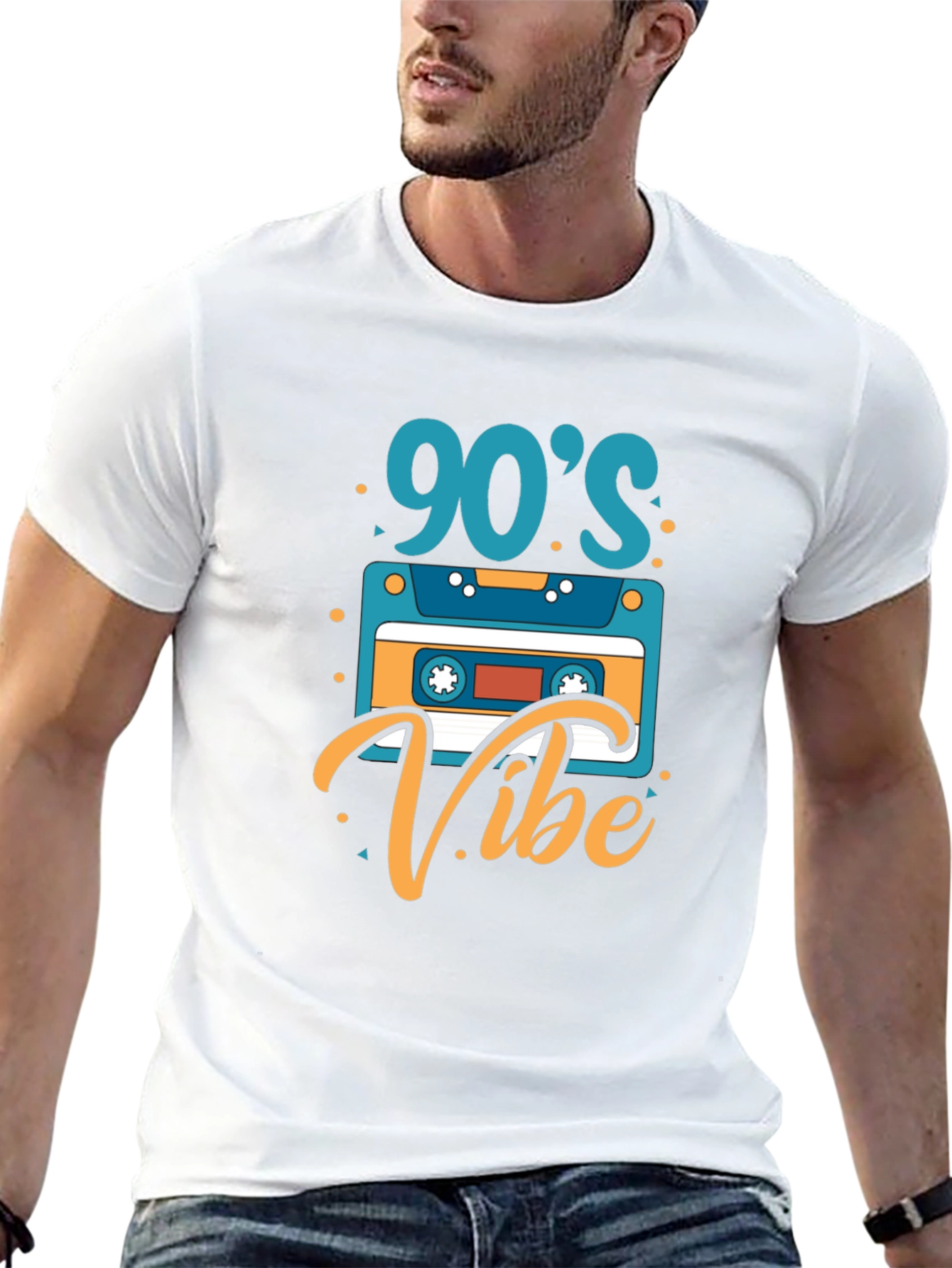 90s Vibe Graphic Tee - Retro Cassette T-Shirt