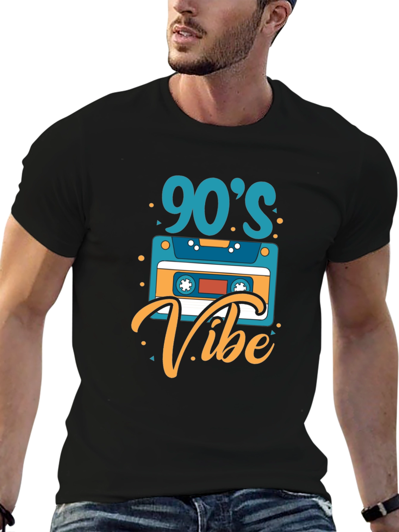 90s Vibe Graphic Tee - Retro Cassette T-Shirt