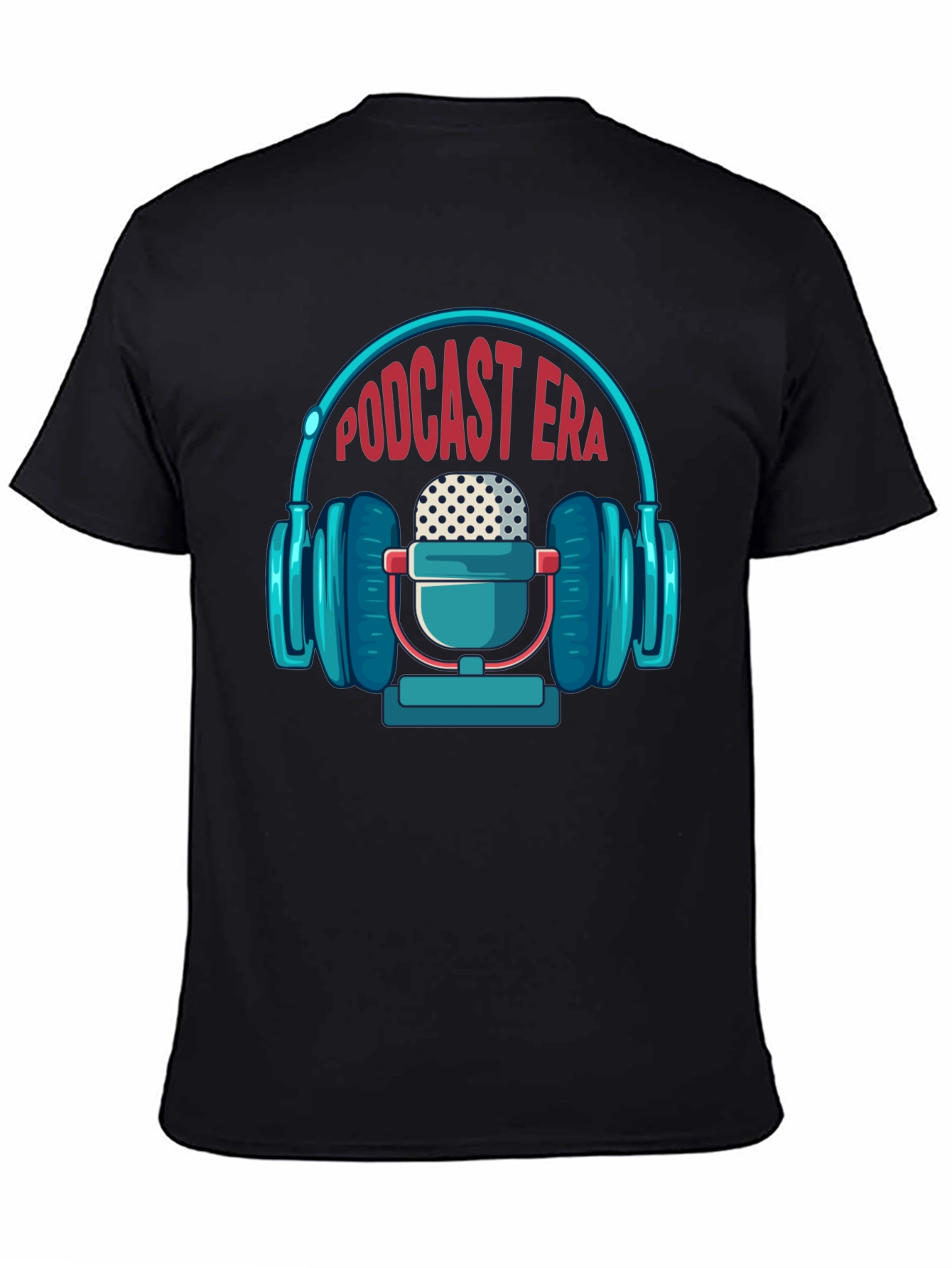 Podcast Era Graphic Tee - Trendy Black T-Shirt