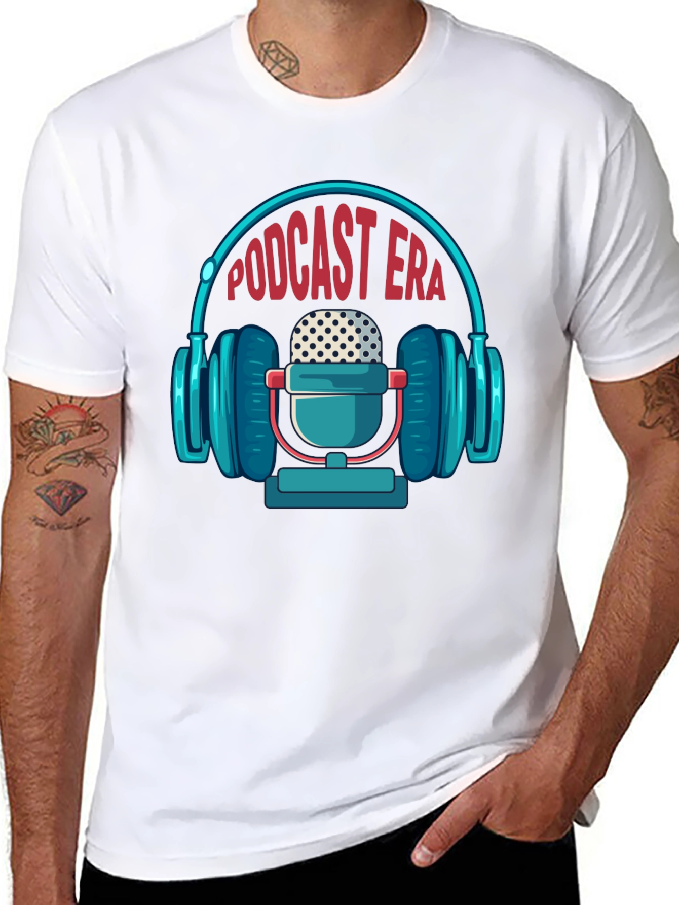 Podcast Era Graphic Tee - Trendy Black T-Shirt