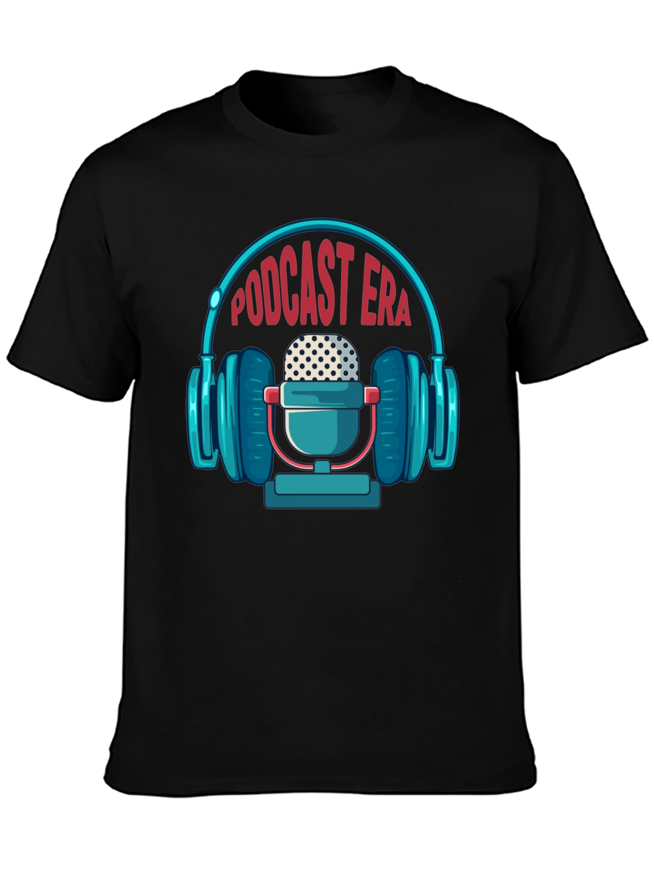 Podcast Era Graphic Tee - Trendy Black T-Shirt