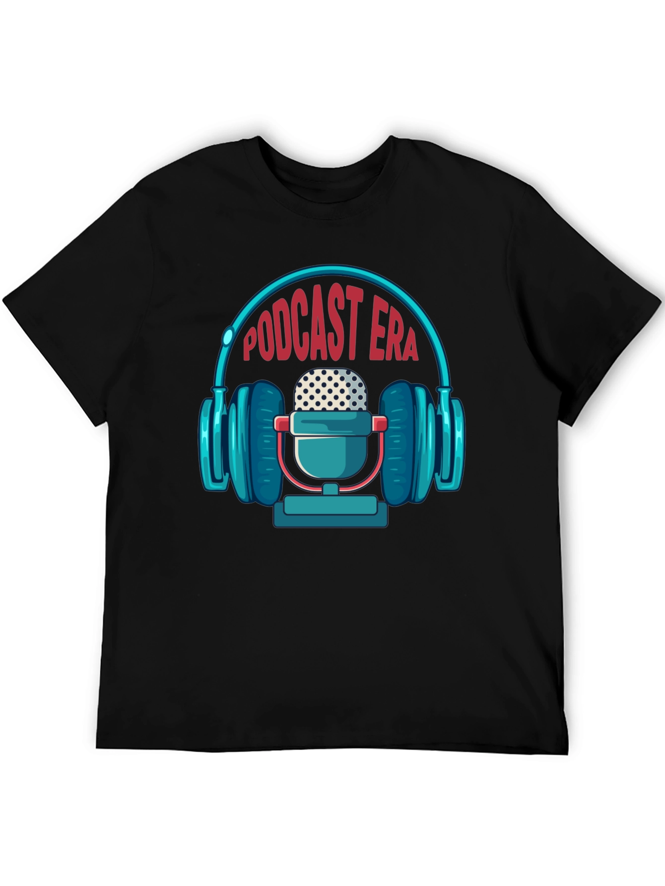 Podcast Era Graphic Tee - Trendy Black T-Shirt