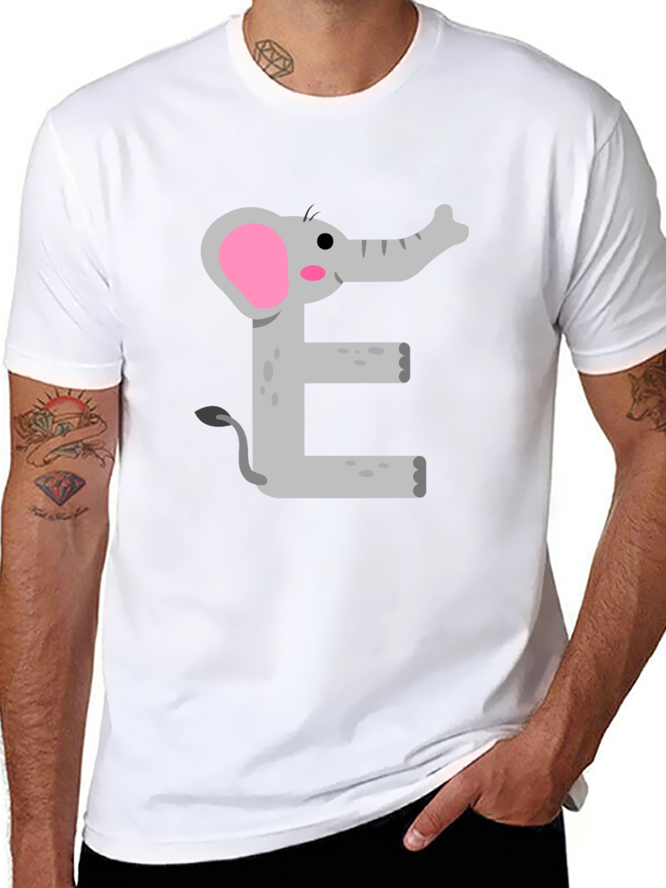 Elephant E Graphic Tee - Kids Alphabet Shirt