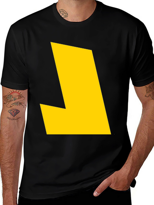 Bold Yellow Graphic Tee - Modern Statement Shirt