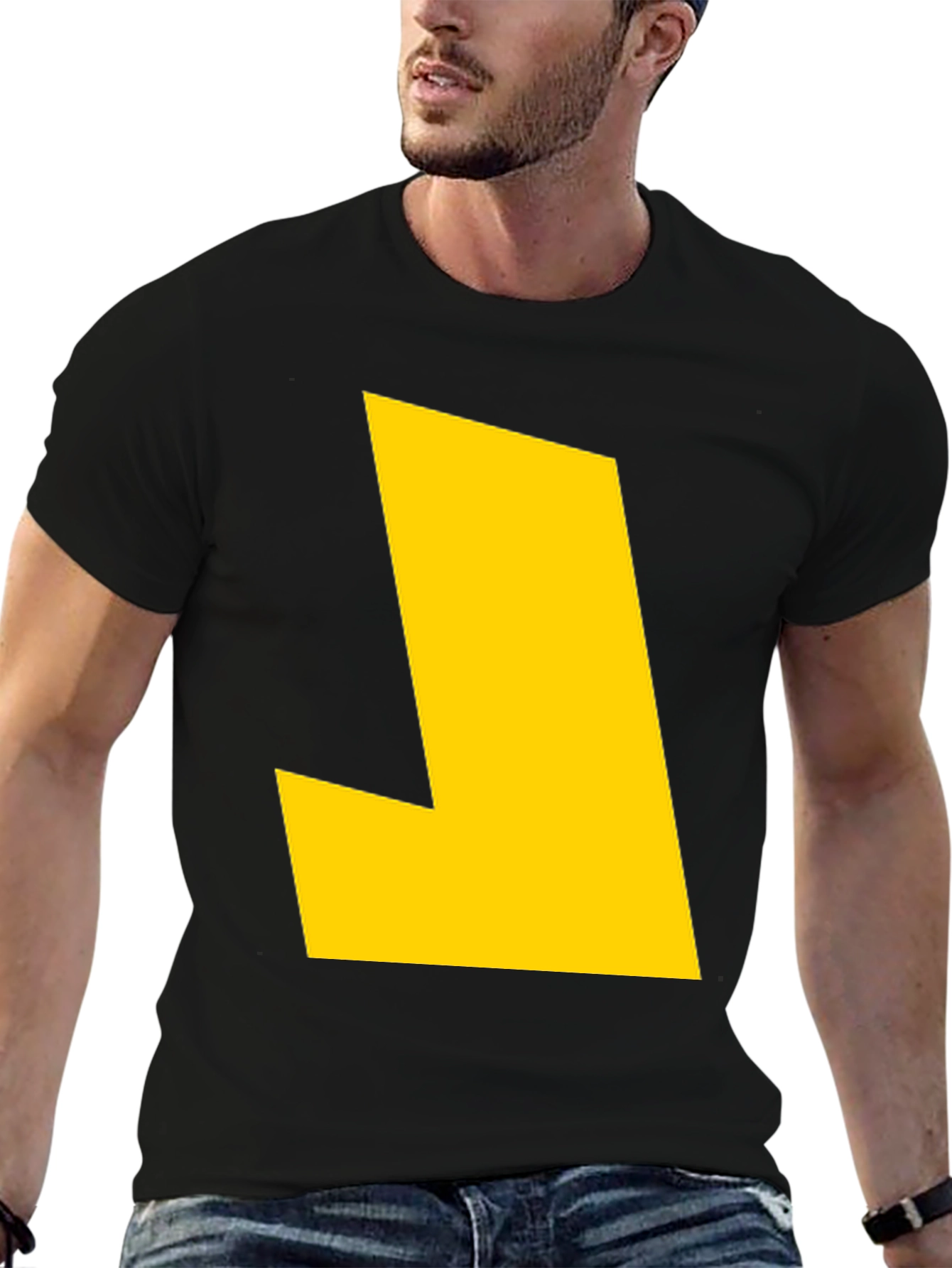 Bold Yellow Graphic Tee - Modern Statement Shirt